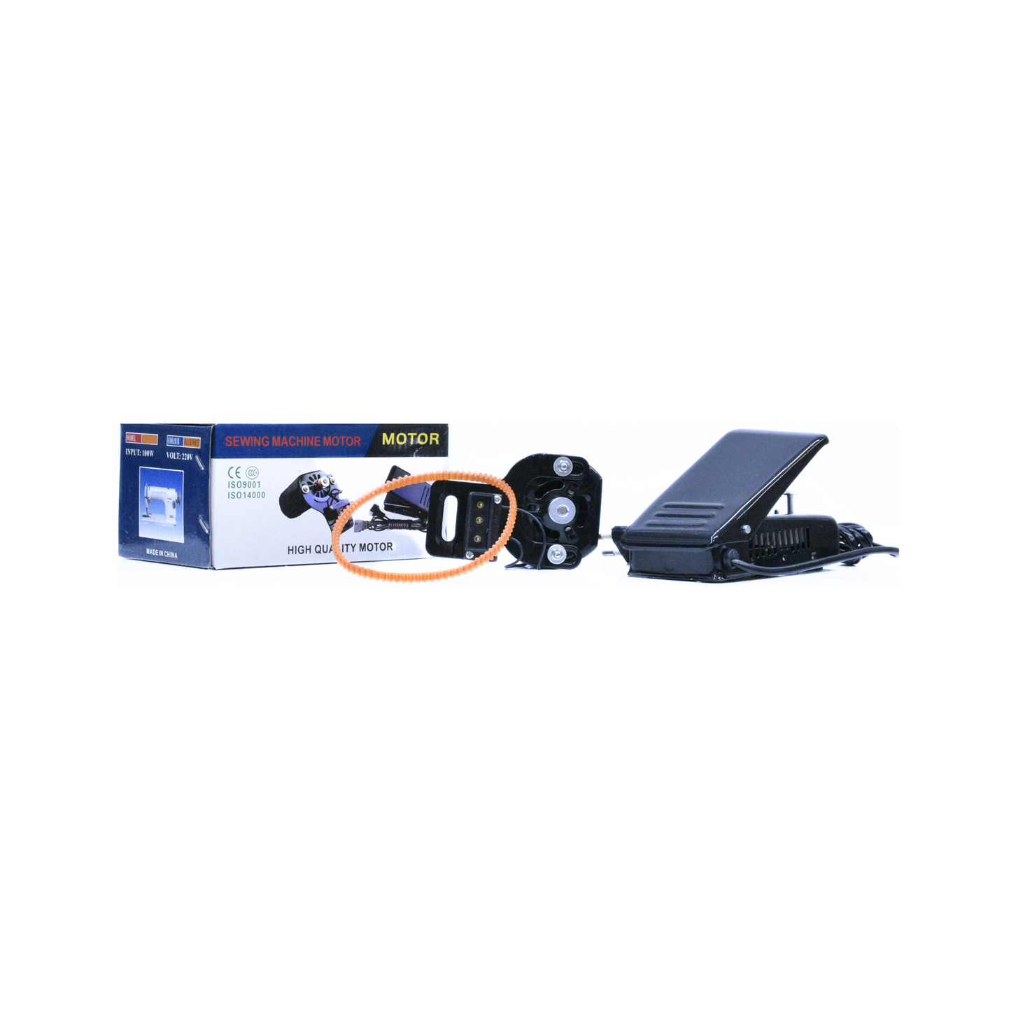 Sewing machine motor and controller 100w and 150w - Black - Front view