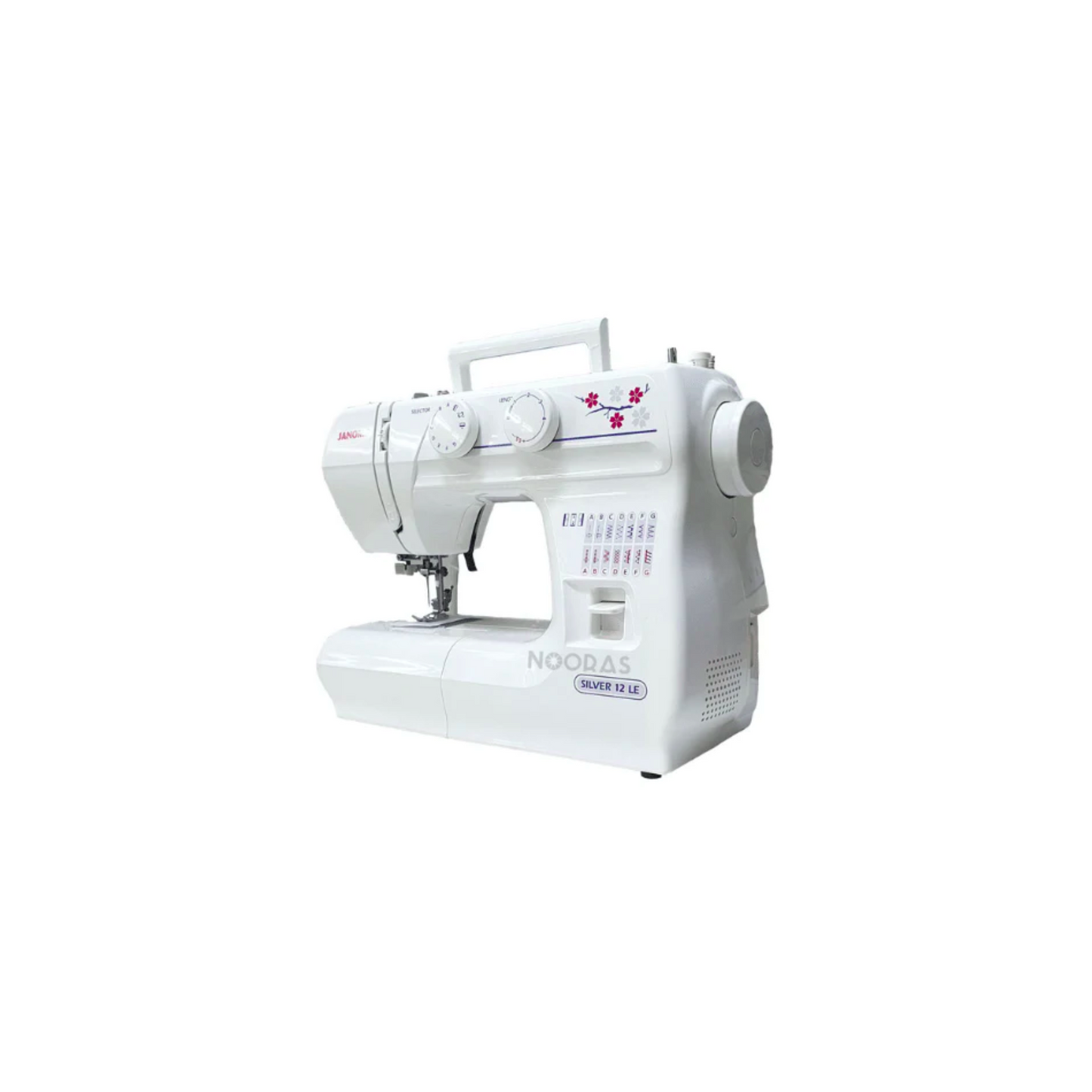 Janome silver 12LE - sewing machine - White - Side view