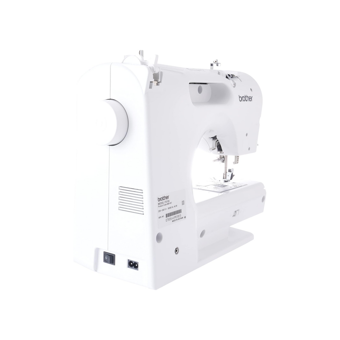 Brother FS155 - Sewing machine - White - Side view