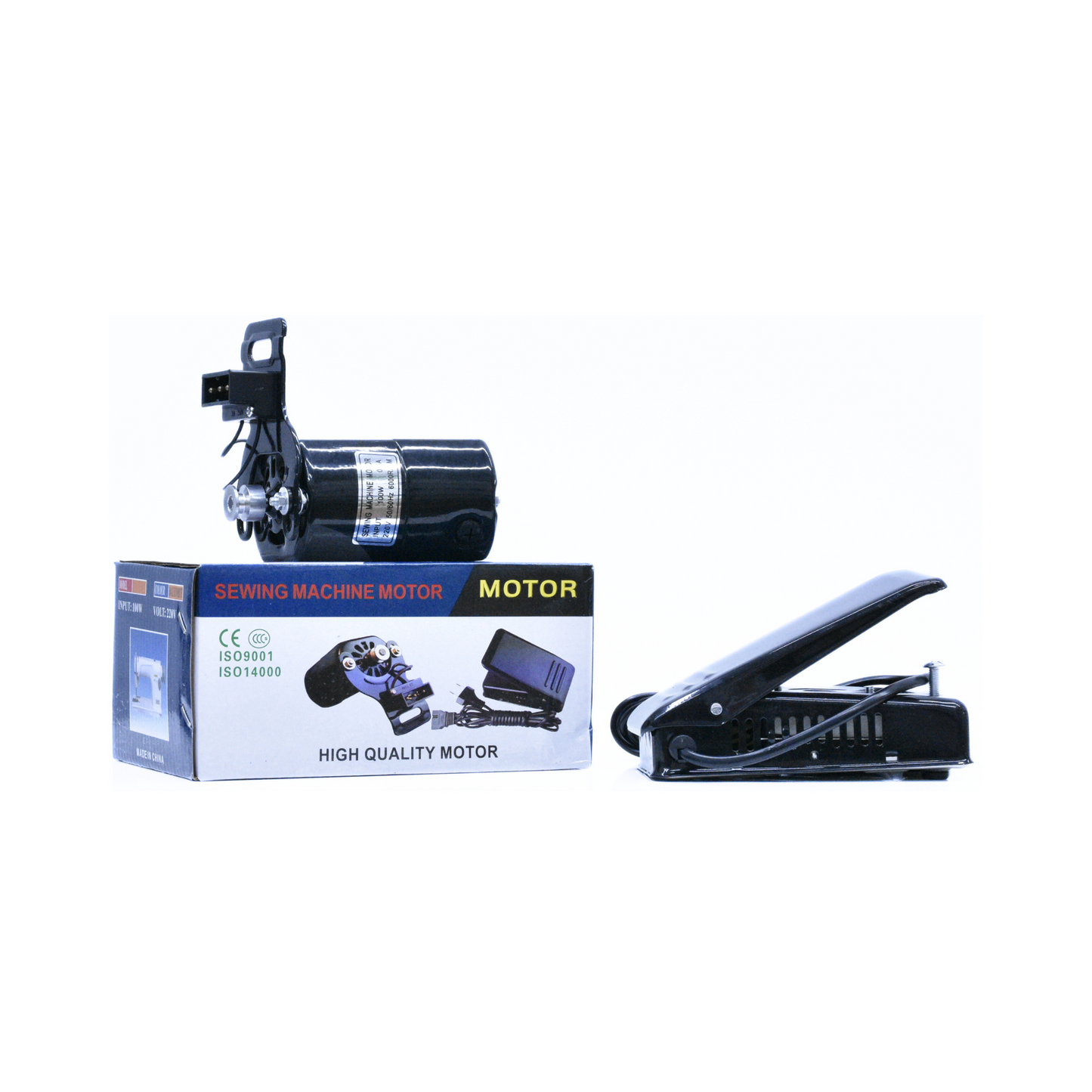 Sewing machine motor and controller 100w and 150w - Black - Front view