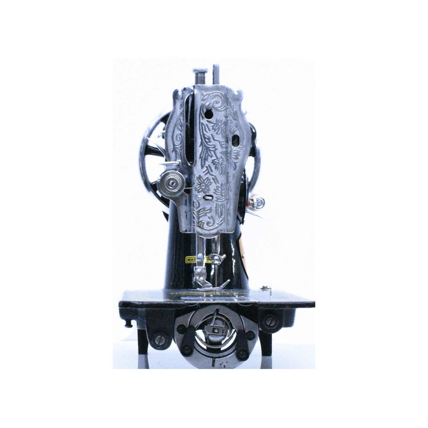 One lion - Vintage sewing machine - Black - Back view