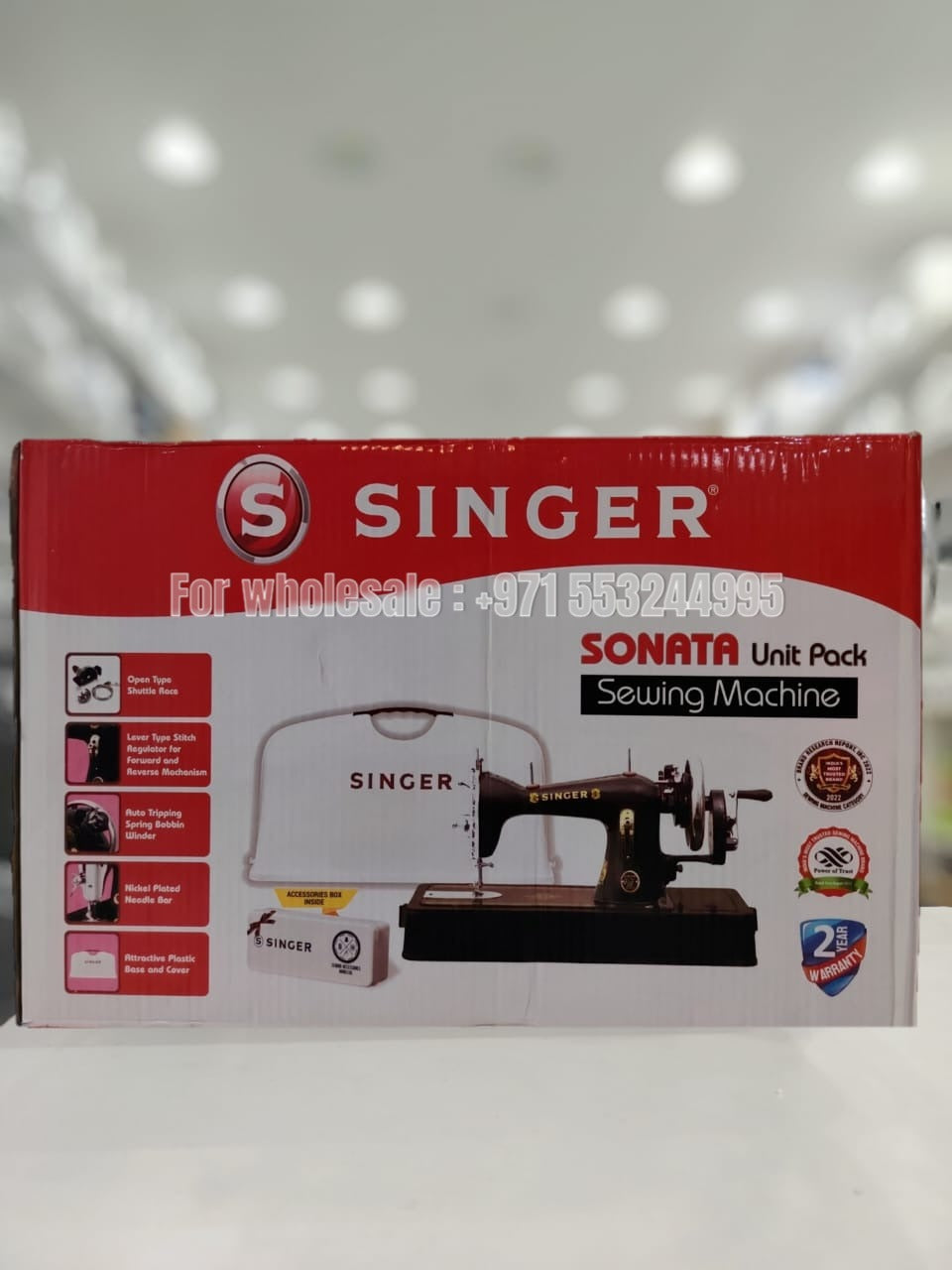 SINGER Sonata Unit Pack - (Complete set with Handle & Base cover packed safely inside Box)