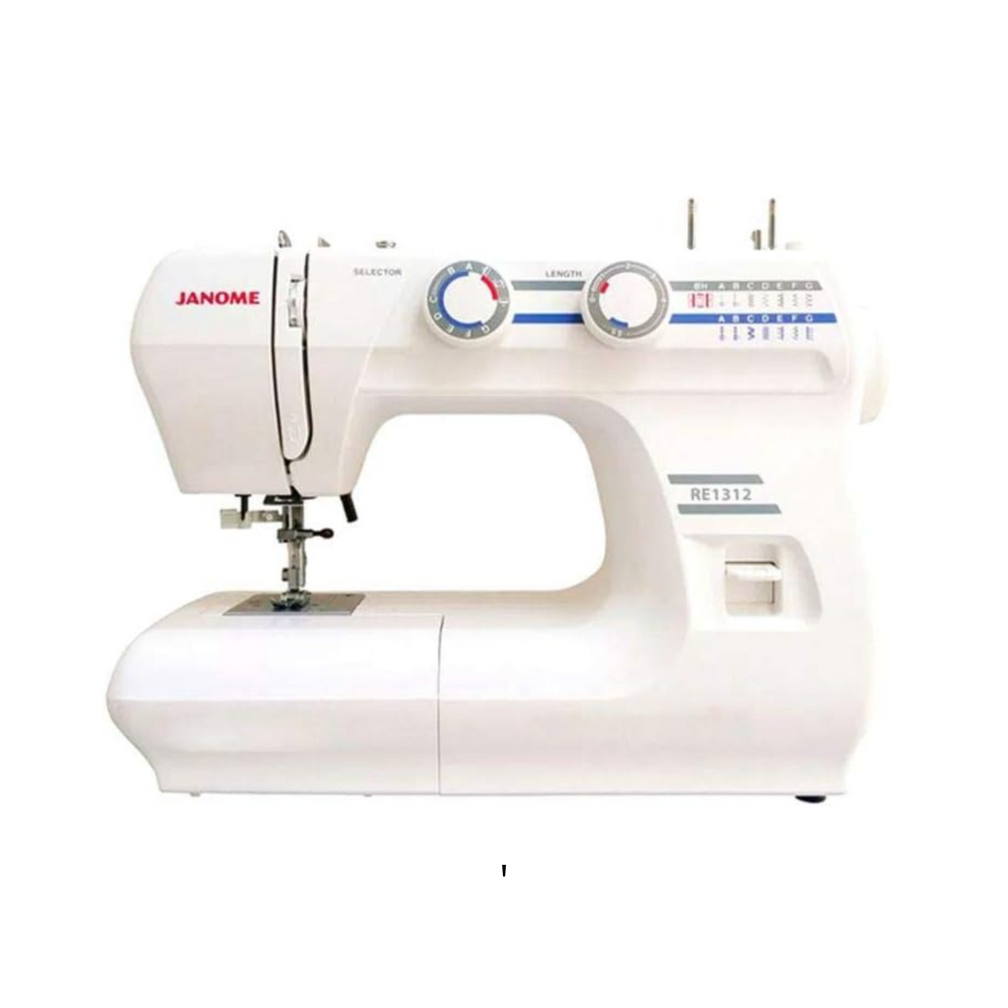 Janome RE1312 - Sewing machine - White - Front view