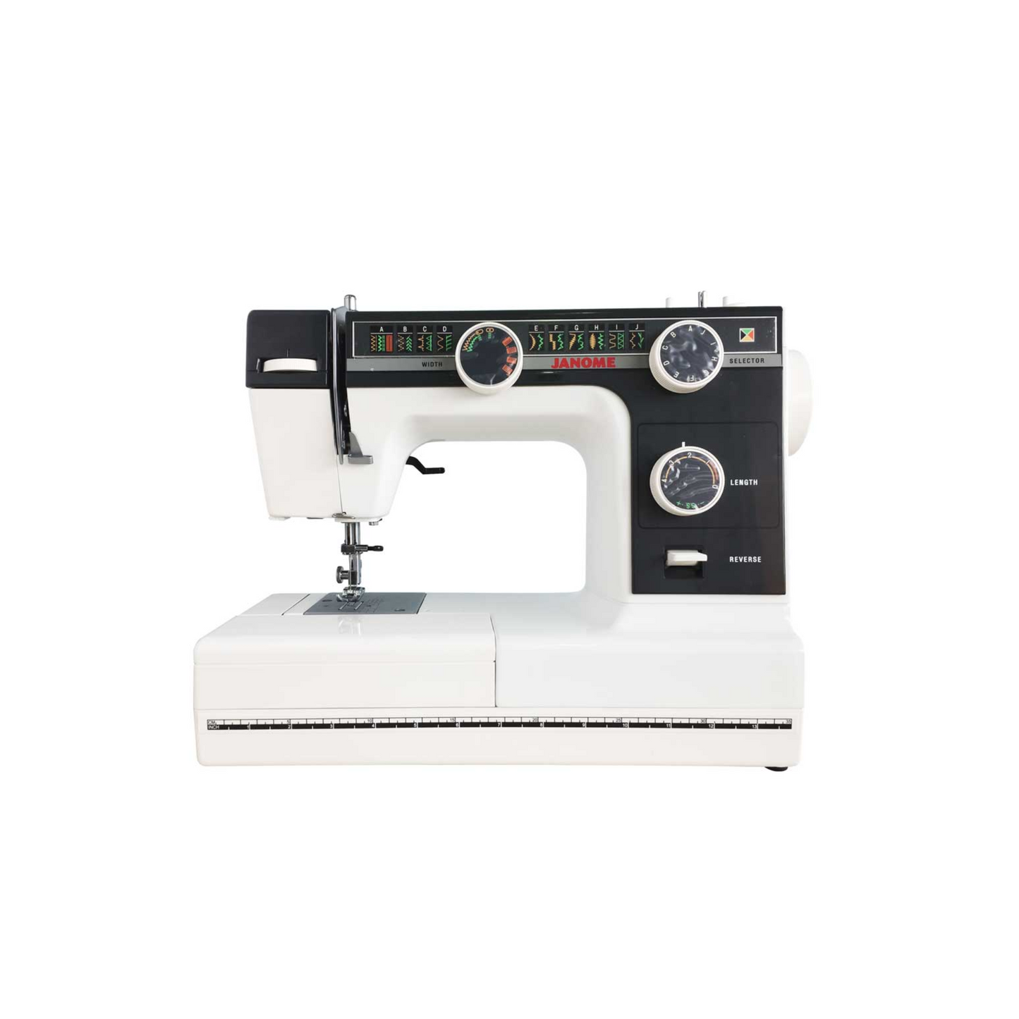 Janome 392 - Sewing machine - White - Black - Front view