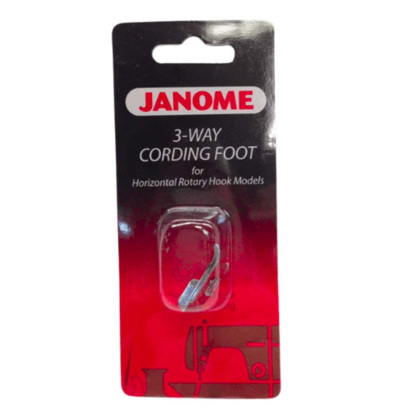 Janome 3-way cording foot - Sewing accessory - SIlver - Packet