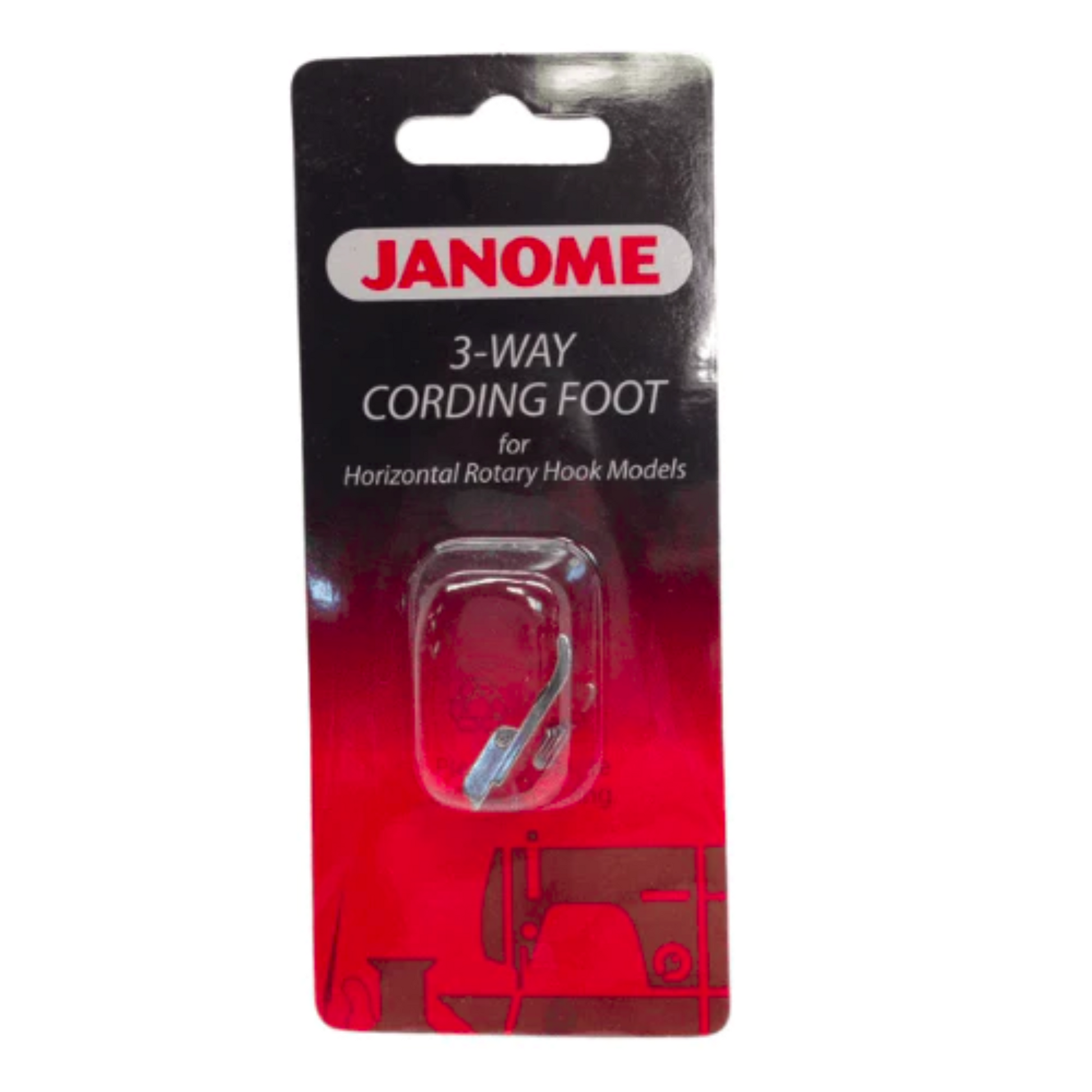 Janome 3-way cording foot - Sewing accessory - SIlver - Packet