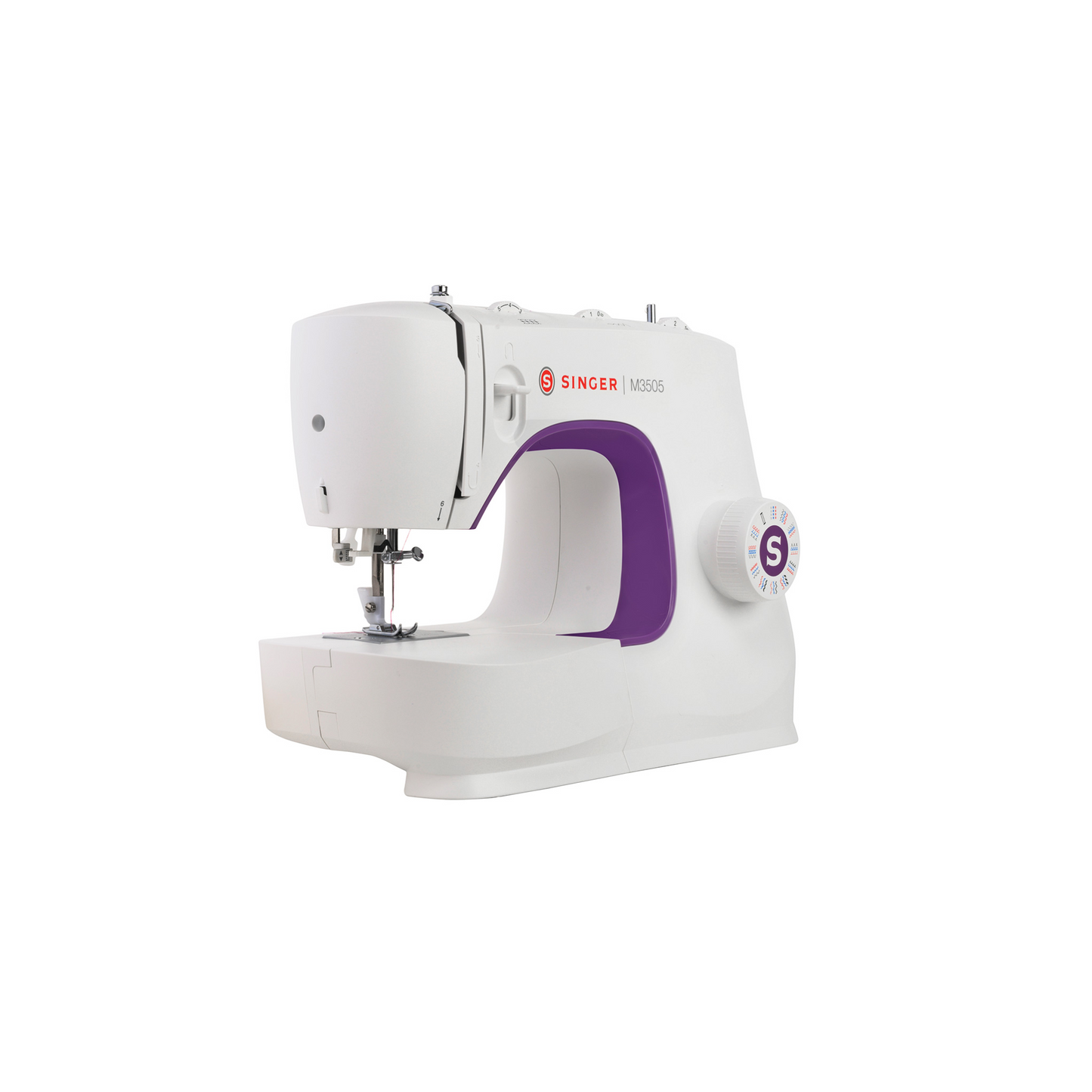 Singer M3505 - Sewing maxhine - White - Violet - Side view