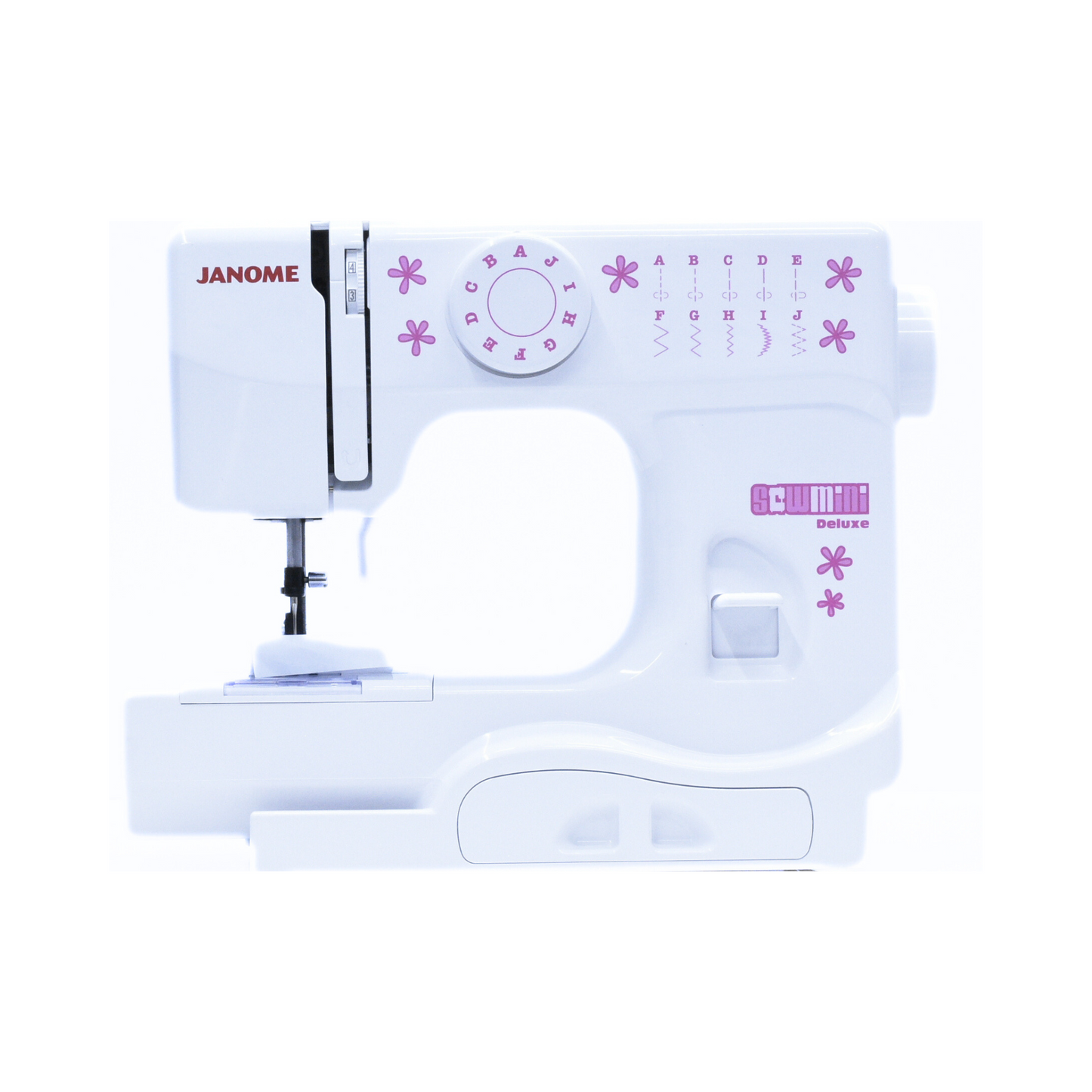 Janome mini 525 - Sewing machine -  White  - Front view 