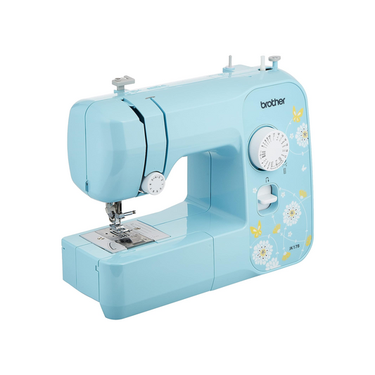 Brother JK17B - Sewing machine - Blue - Side view