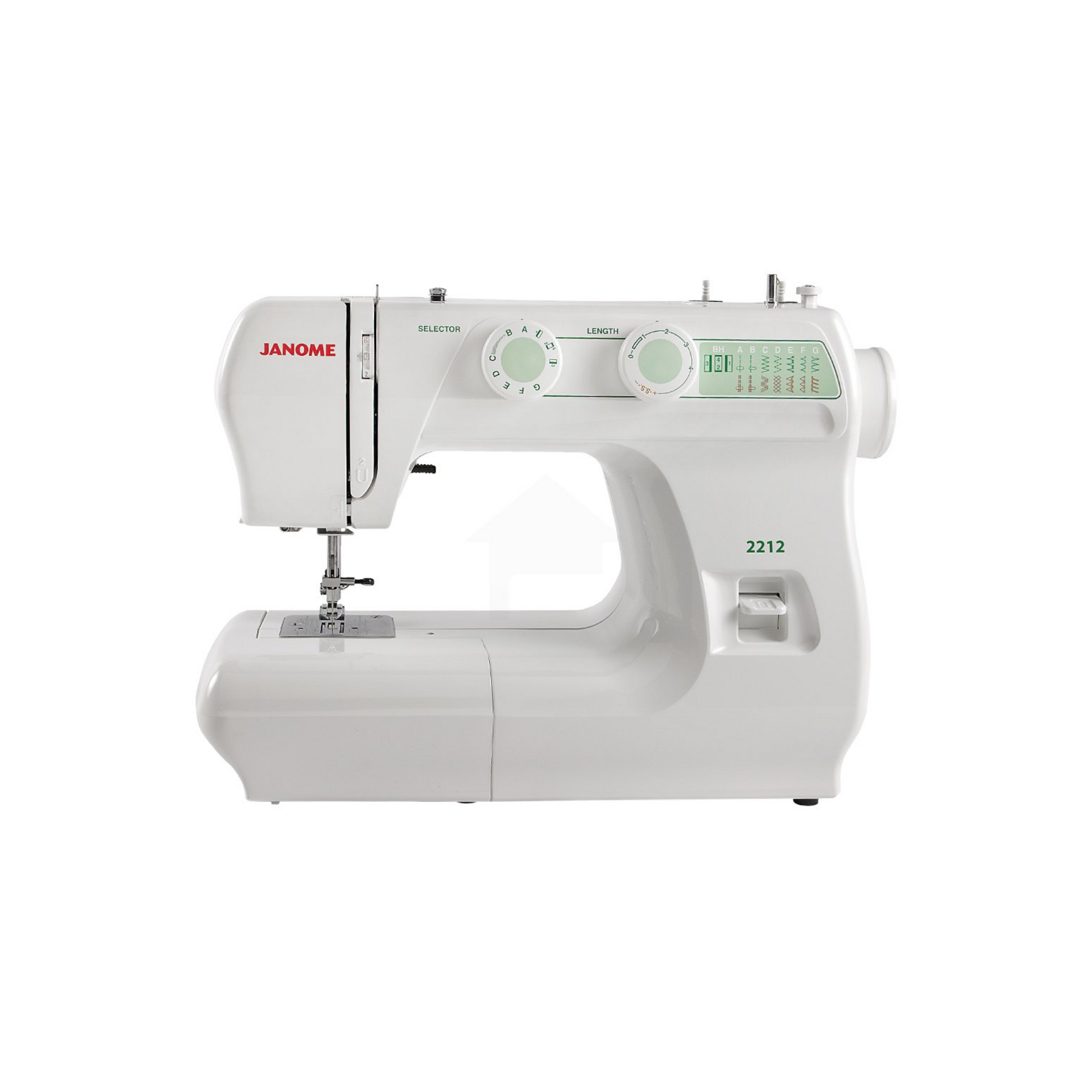 Janome 2212 - Sewing machine - White - Front view 