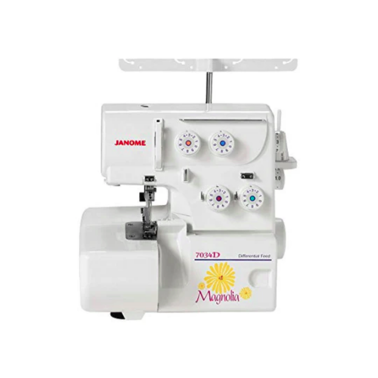 Janome 7034D magnolia serger - Sewing machine - White - Front view