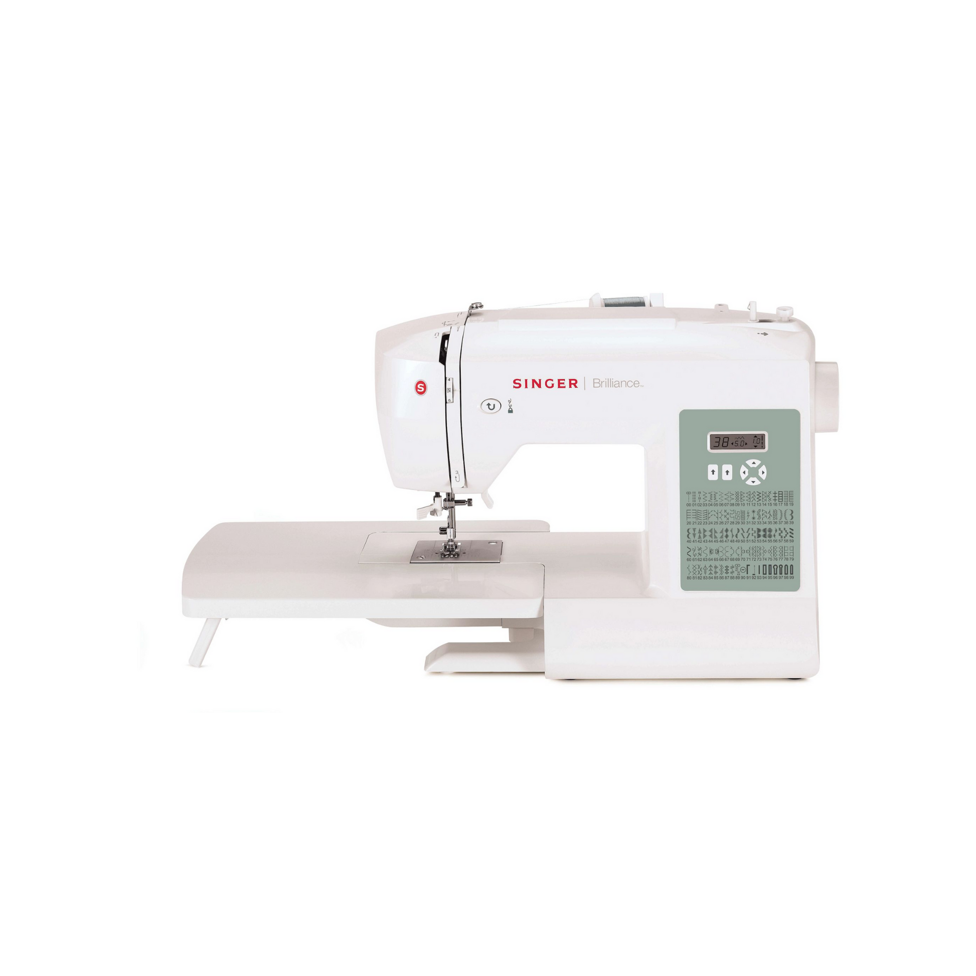 Singer brilliance 6199 - Sewing machine- White - Front view 