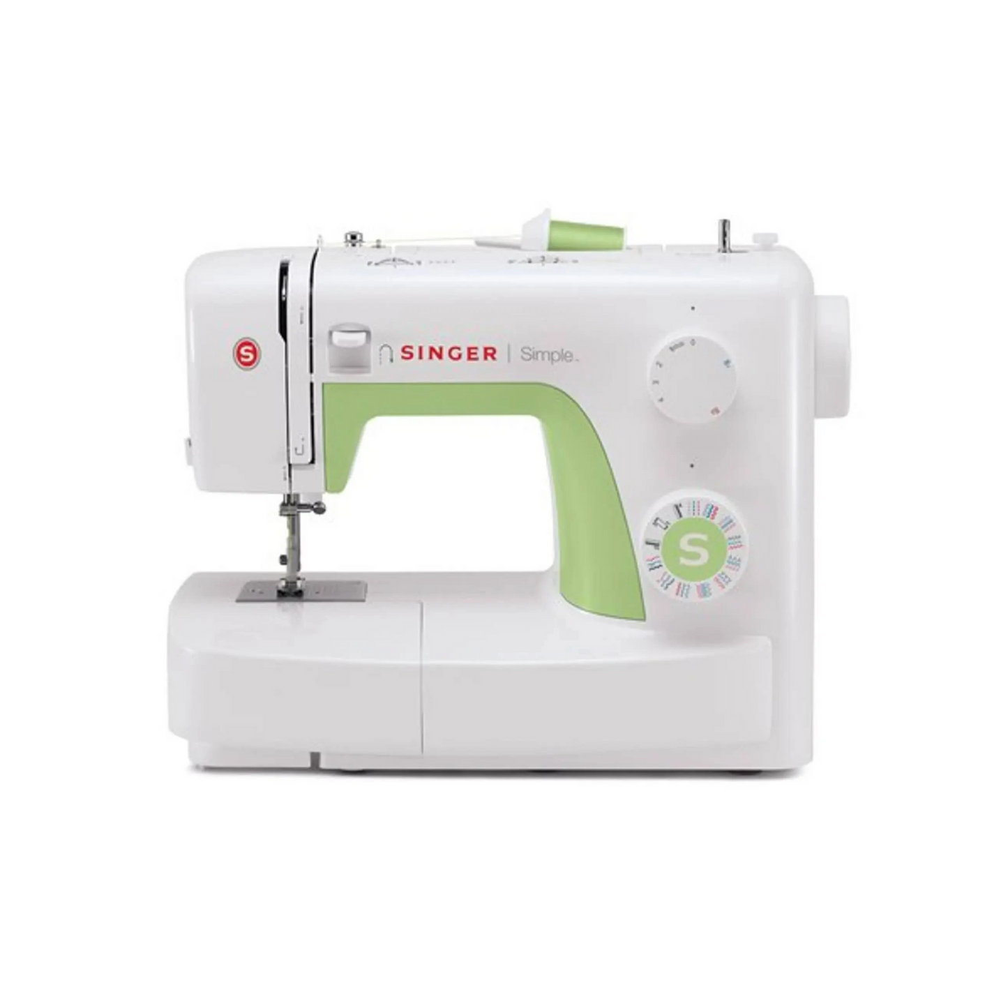 Singer simple 3229 automatic zig-zag electric - Sewing machine - White - green -  Front view