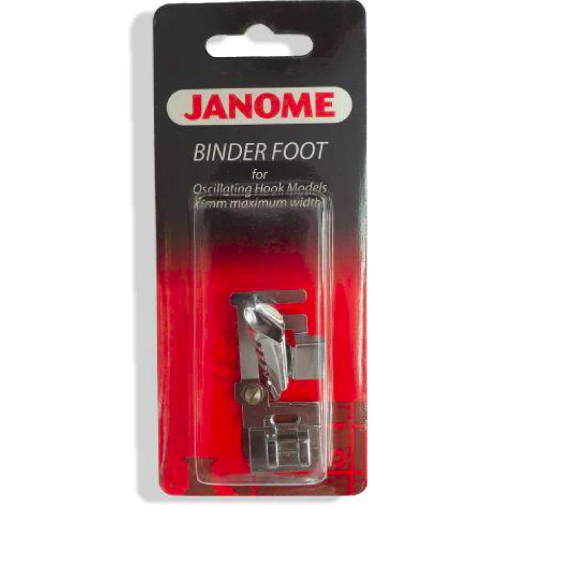 Janome binder foot- 5mm maximum width - Silver - Packet