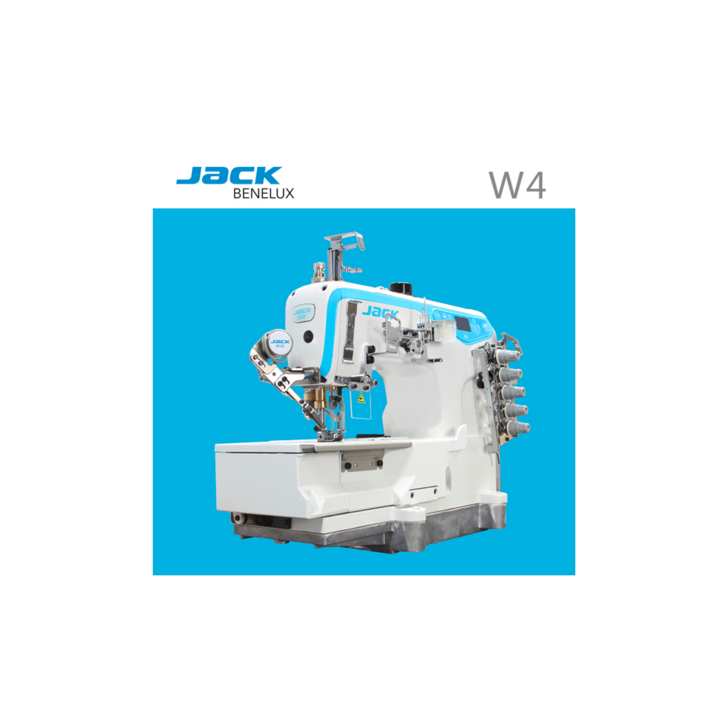 Jack W4 direct drive flatbed interlock machine - Sewing machine - White - Side view