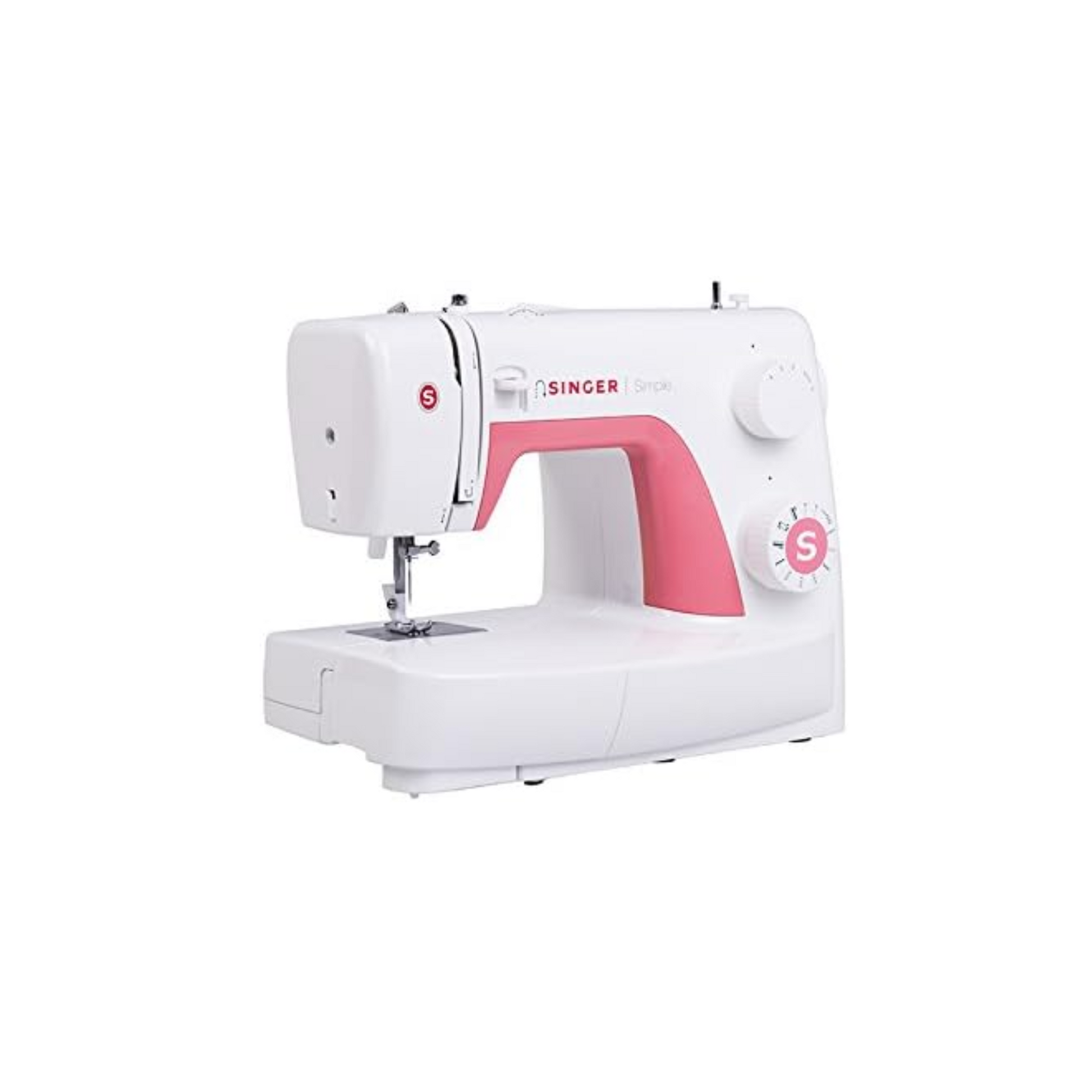 Singer simple 3210 - Sewing machine - White - pink - Side view