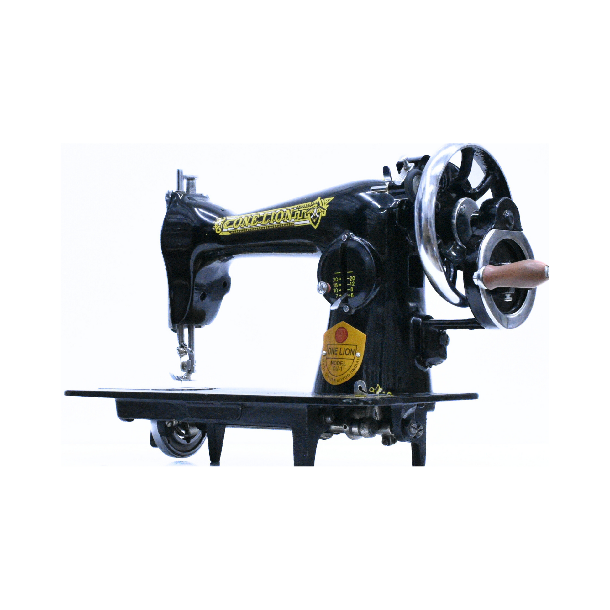One lion - Vintage sewing machine - Black - Side view