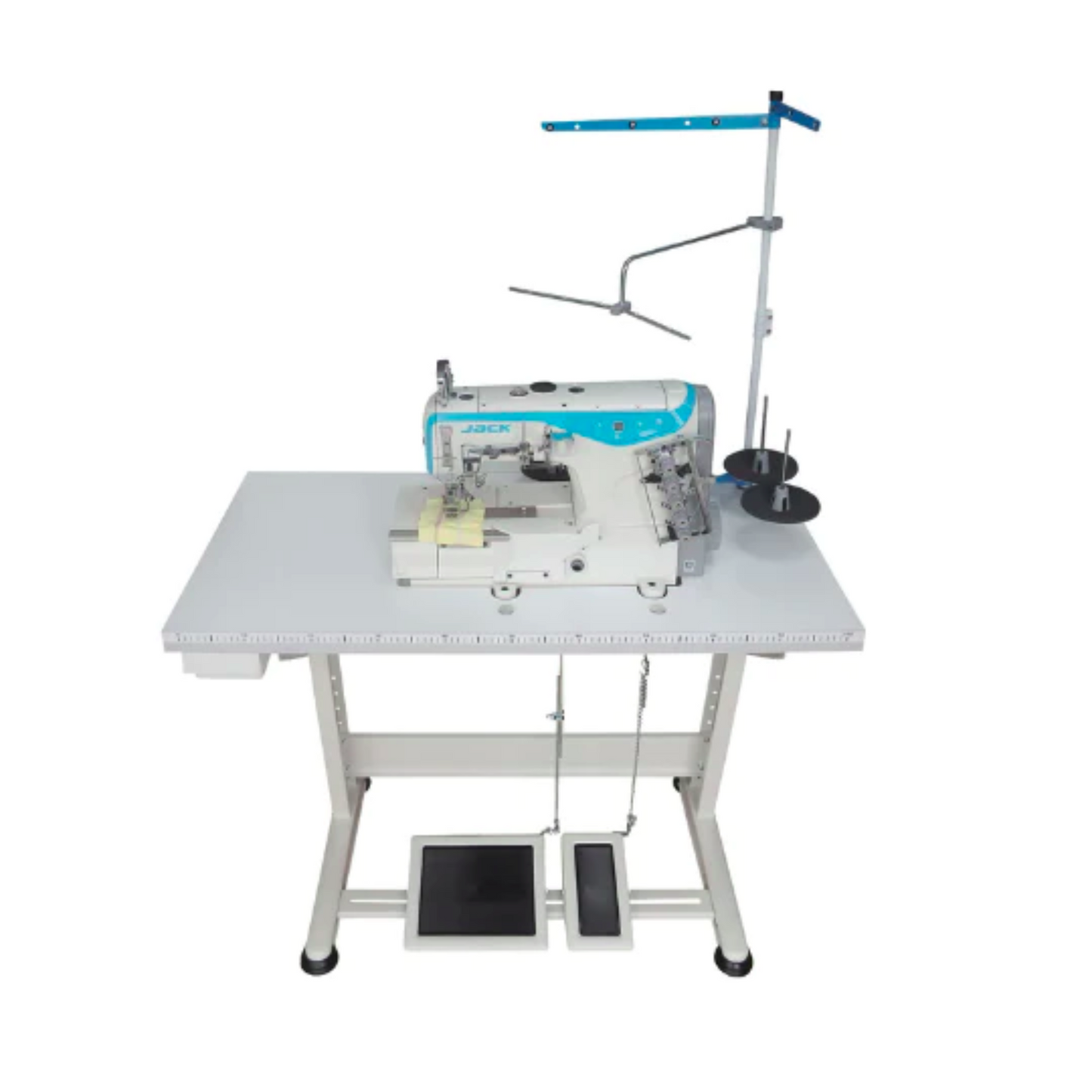 Jack flatlock machine - Sewing machine - White - Front view