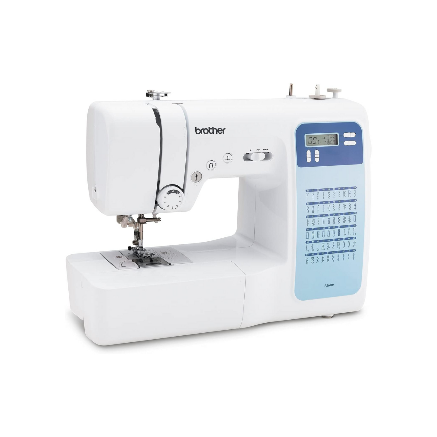 Brother FS60X - Sewing machine - White - Side view