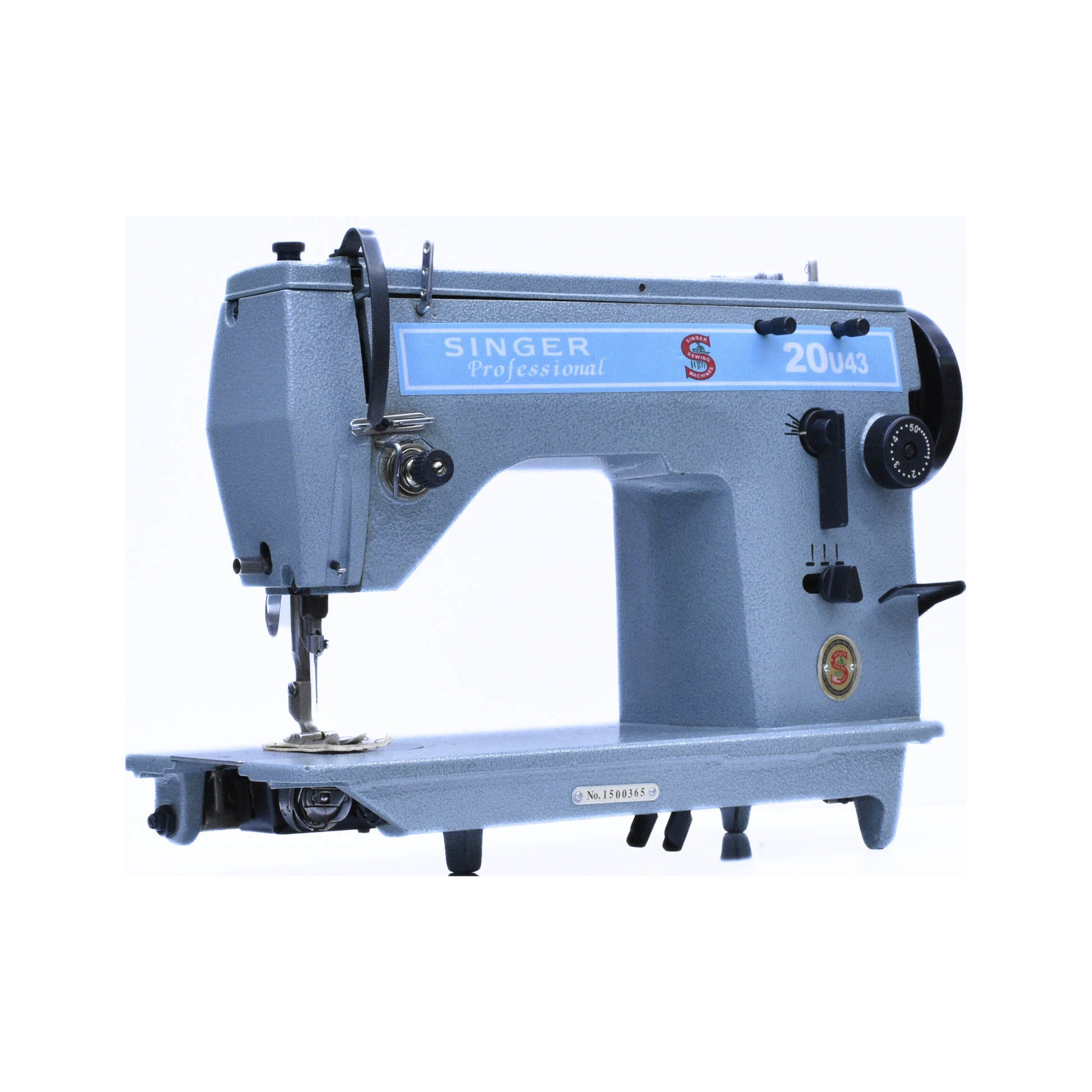 Singer 20U43 zigzag machine - Sewing machine - Blue - Side view
