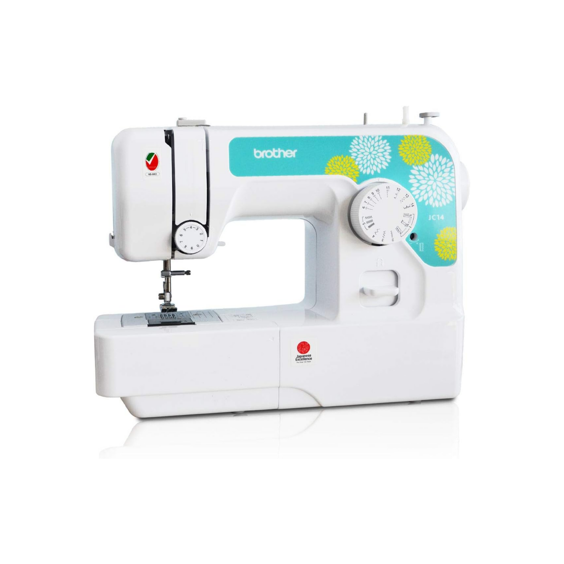 Brother JC14 - Sewing machine - Multi color - Side view