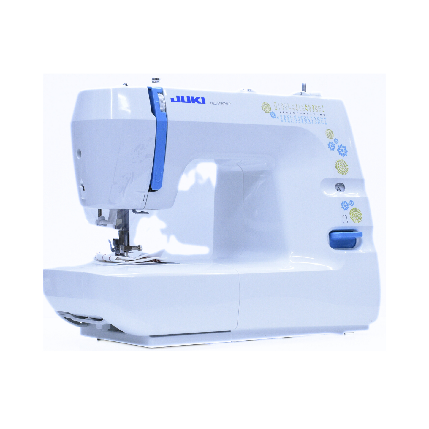 Juki HZL-355W-C - Sewing machine - Blue - Side view