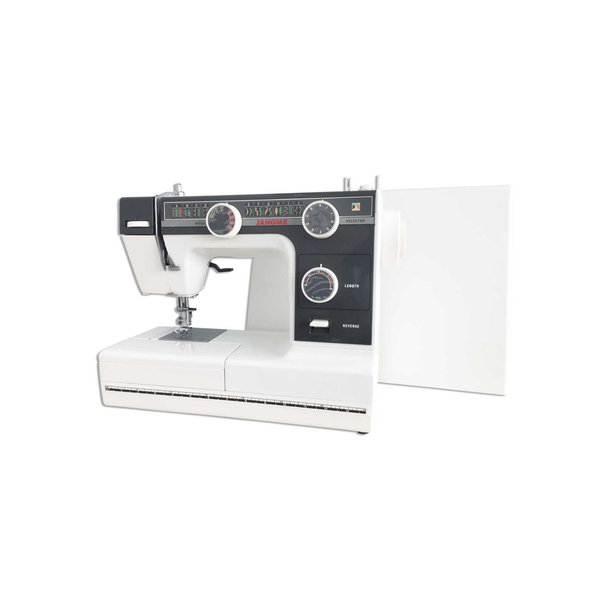 Janome 392 - Sewing machine - White - Black - Side view