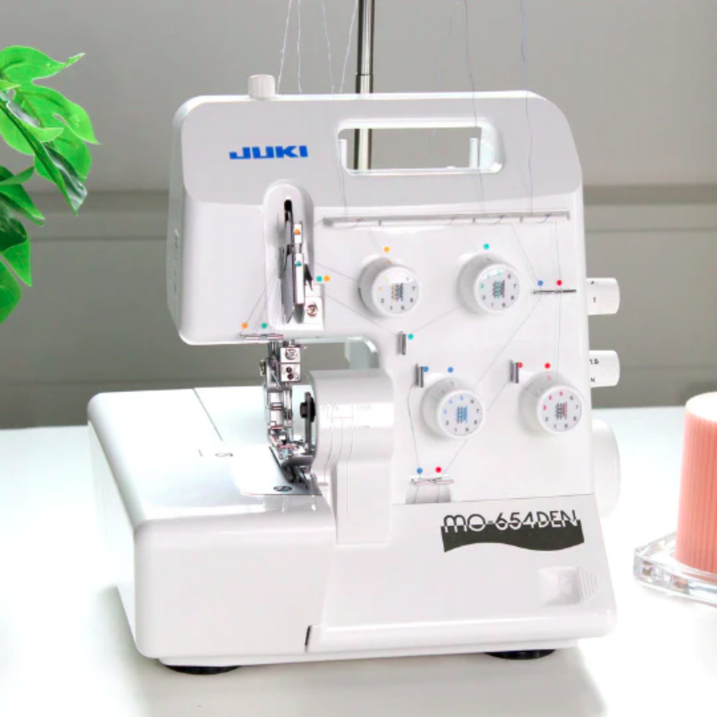 uki MO-654DEN -  Overlock Machine - White - Front view