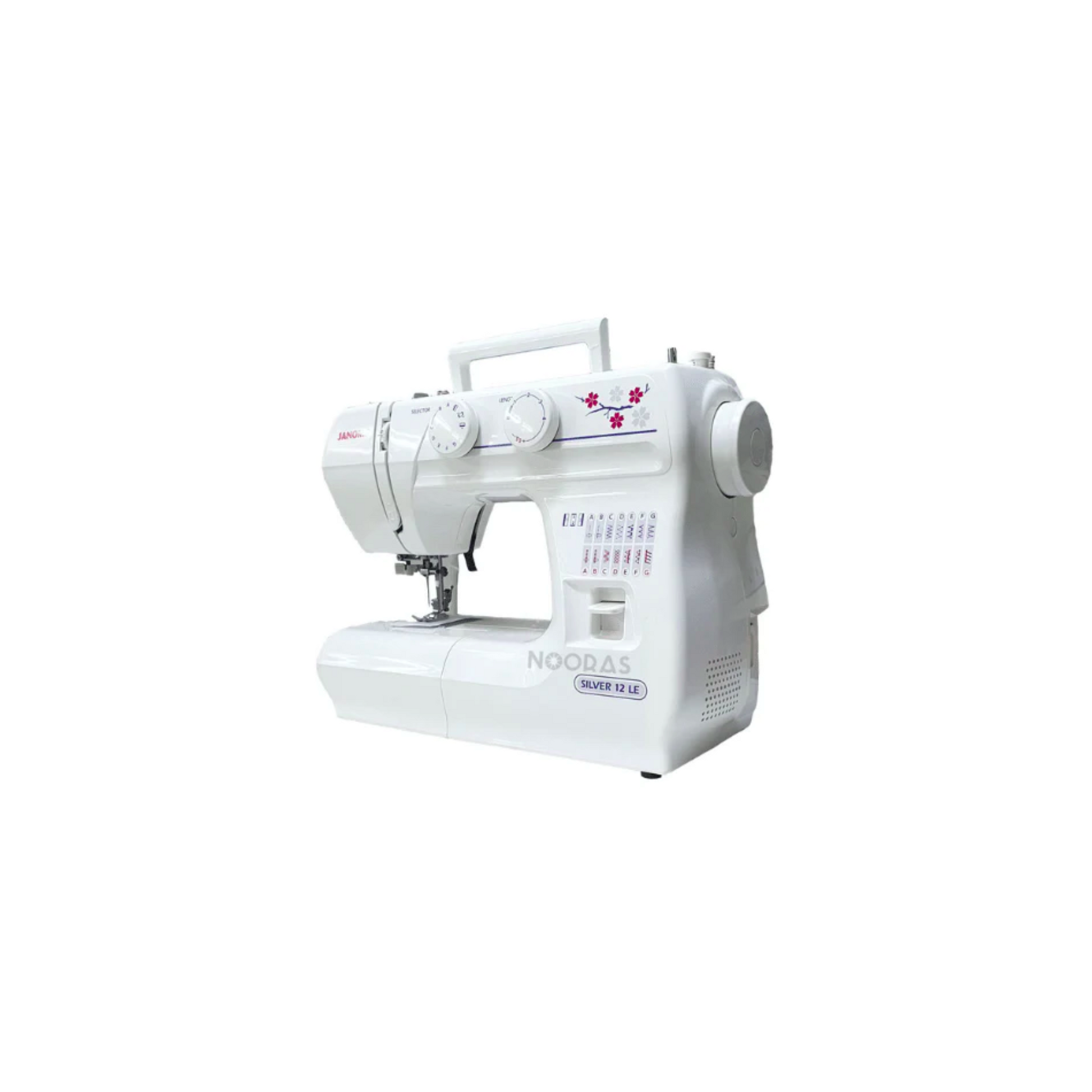 Janome silver 12LE  - sewing machine - White - Side view