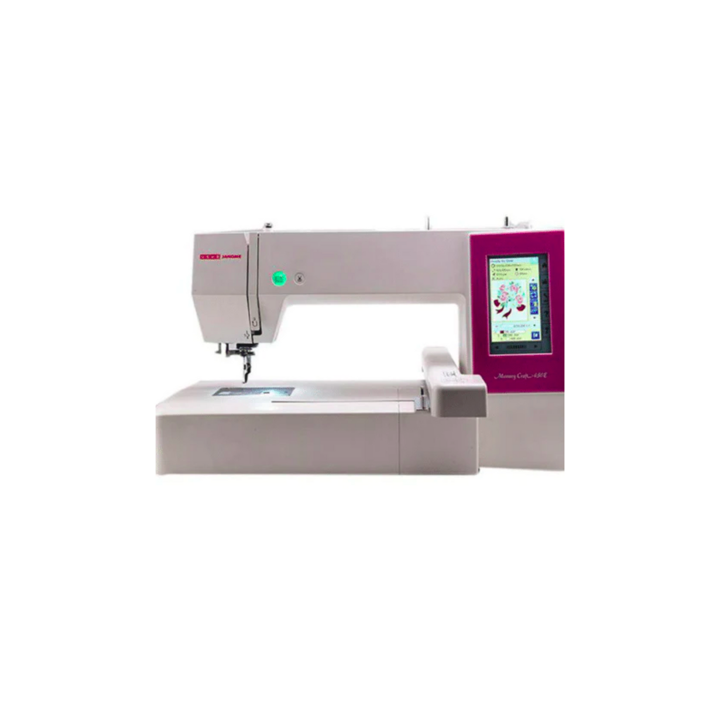 Janome MC450E embroidery machine - Sewing machine - White - Front view