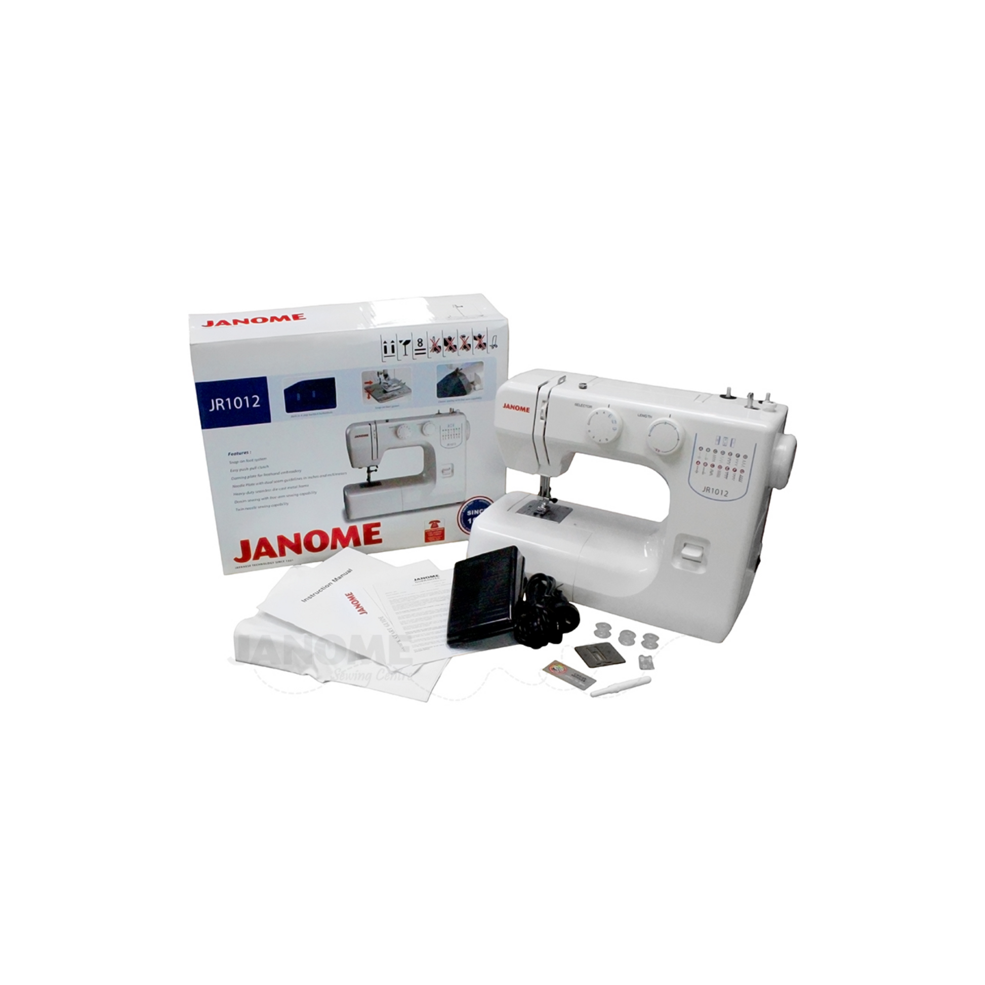 Janome JR1012 - Sewing machine - White - Full view