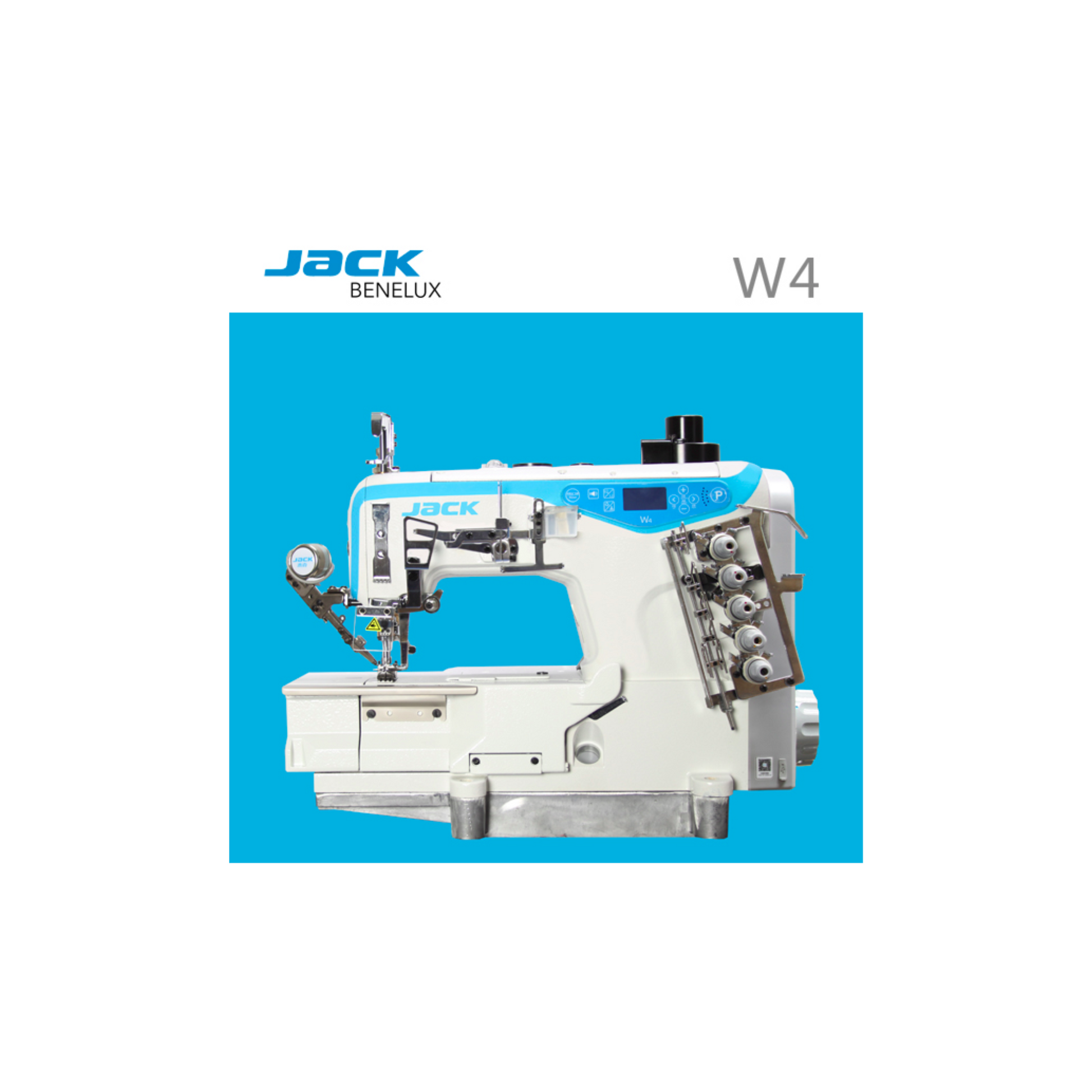 Jack W4 direct drive flatbed interlock machine - Sewing machine - White - Front view