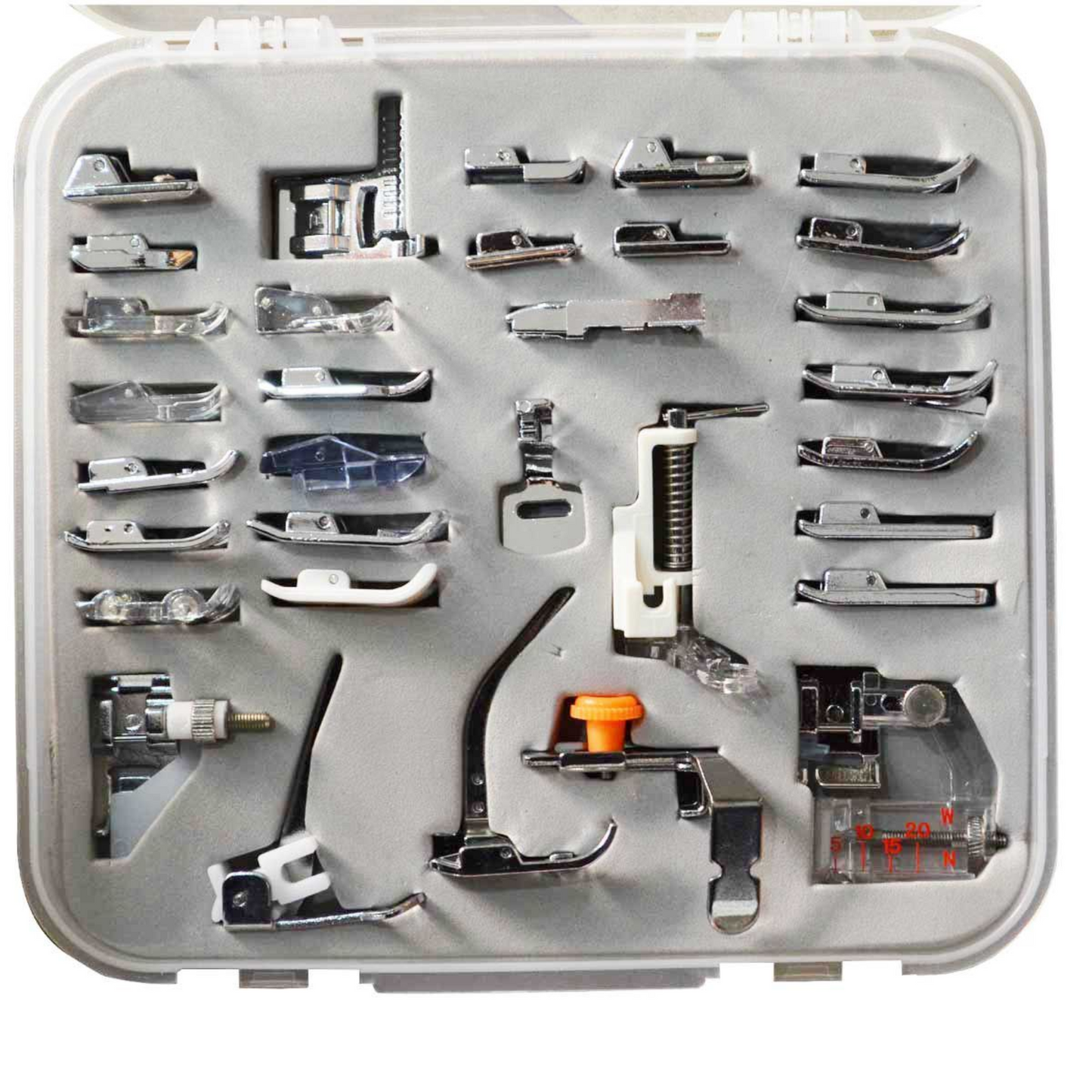 32pc Presser foot kit multi-functional - Silver - Front view