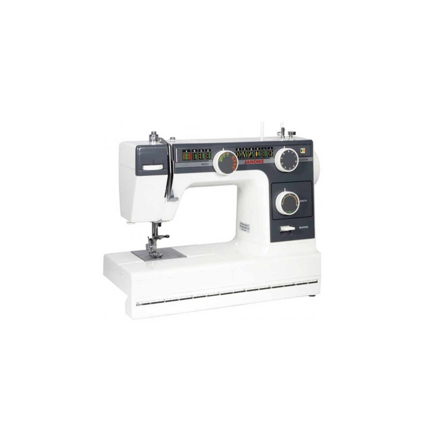 Janome 392 - Sewing machine - White - Black - Side view