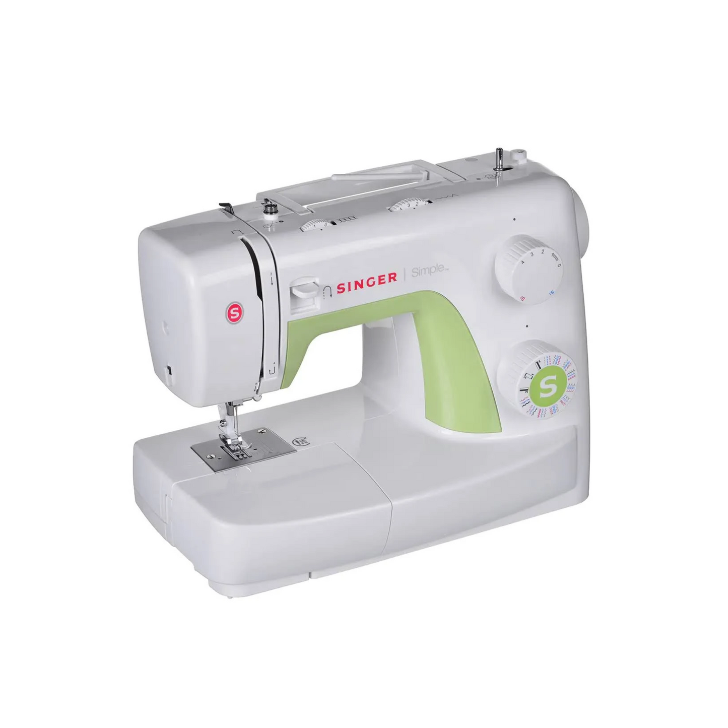 Singer simple 3229 automatic zig-zag electric - Sewing machine - White - green -  Side view