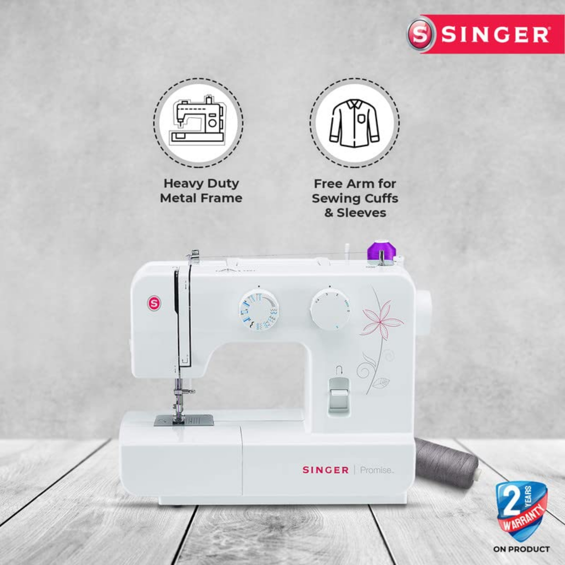 Singer promise 1412 - Sewing machine - White - Front view