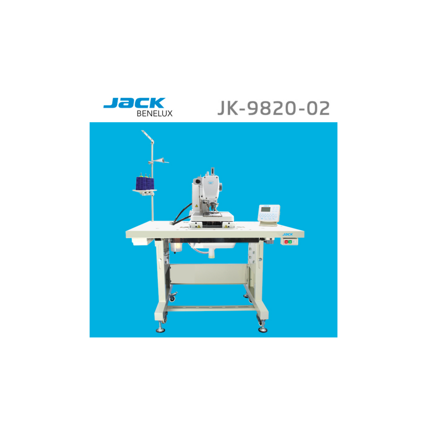 Jack JK-9820-02 computerized buttonhole machine - Sewing machine - White - Front view