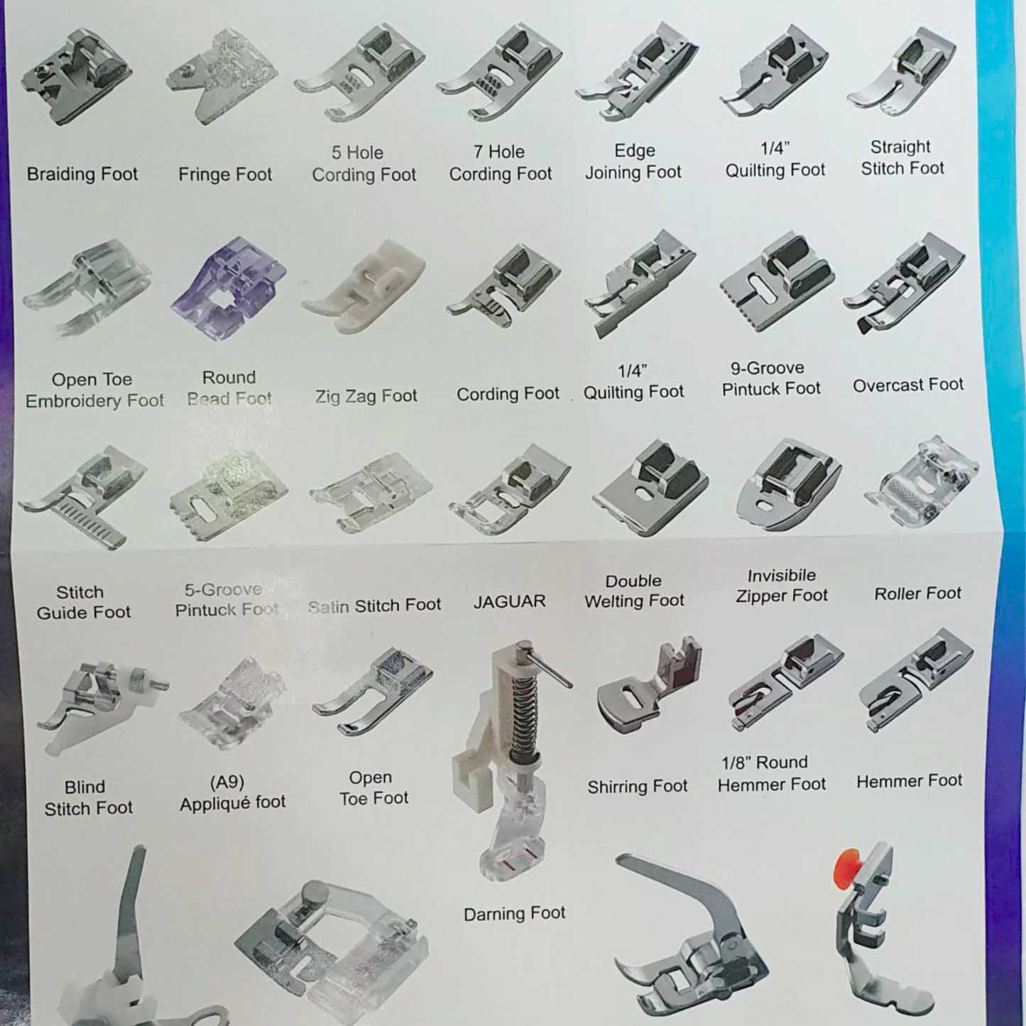 32pc Presser foot kit multi-functional - Silver - Elements