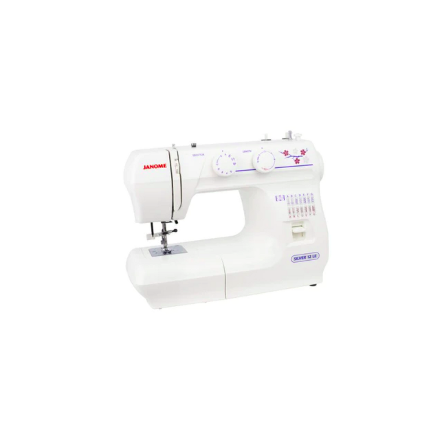 Janome silver 12 - Sewing machine - white - Side view