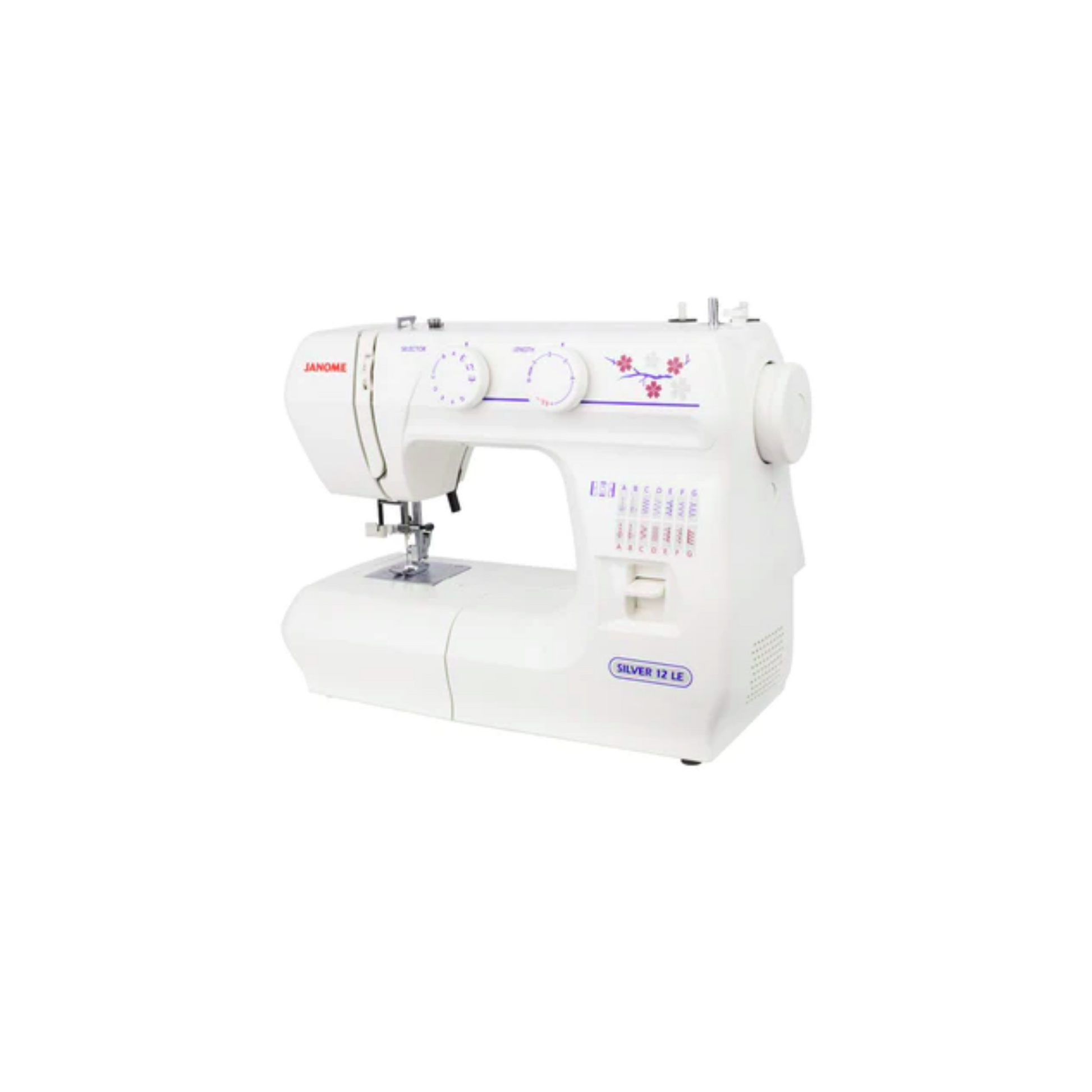 Janome silver 12 - Sewing machine - white - Side view