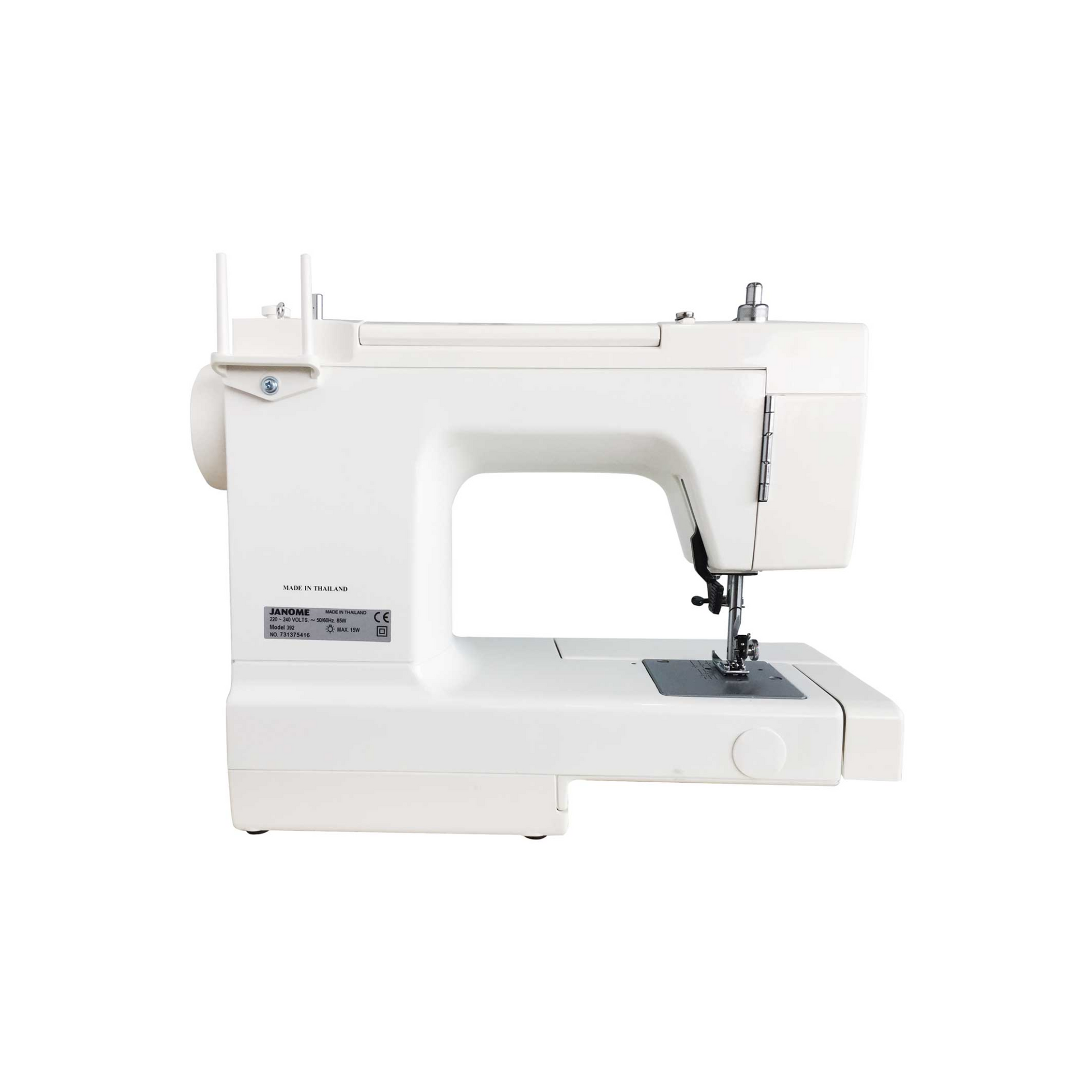 Janome 392 - Sewing machine - White - Black - Back view