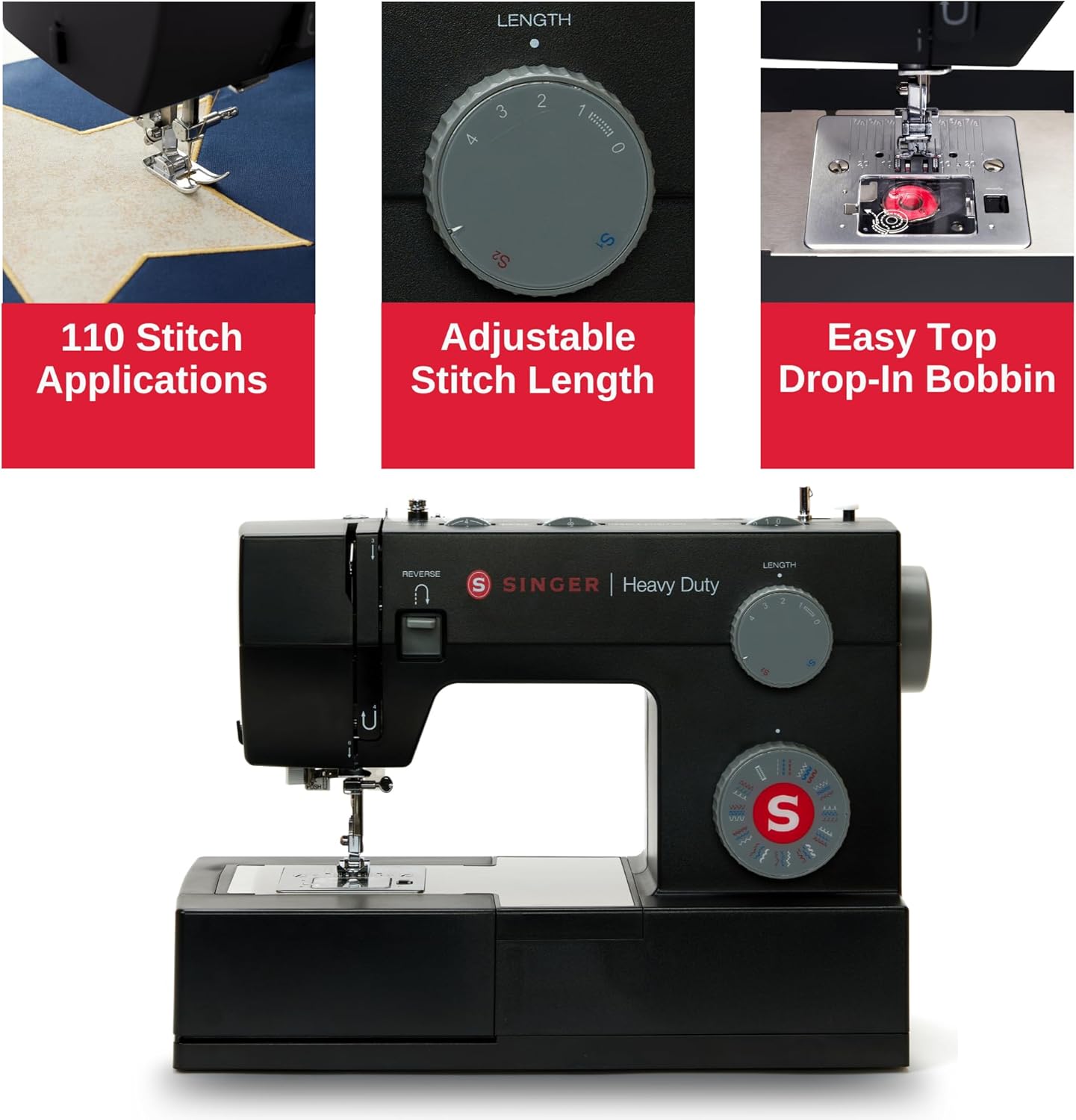 SINGER HD 4432 BLACK SEWING MACHINE - HEAVY DUTY - NEW AL AFRAH