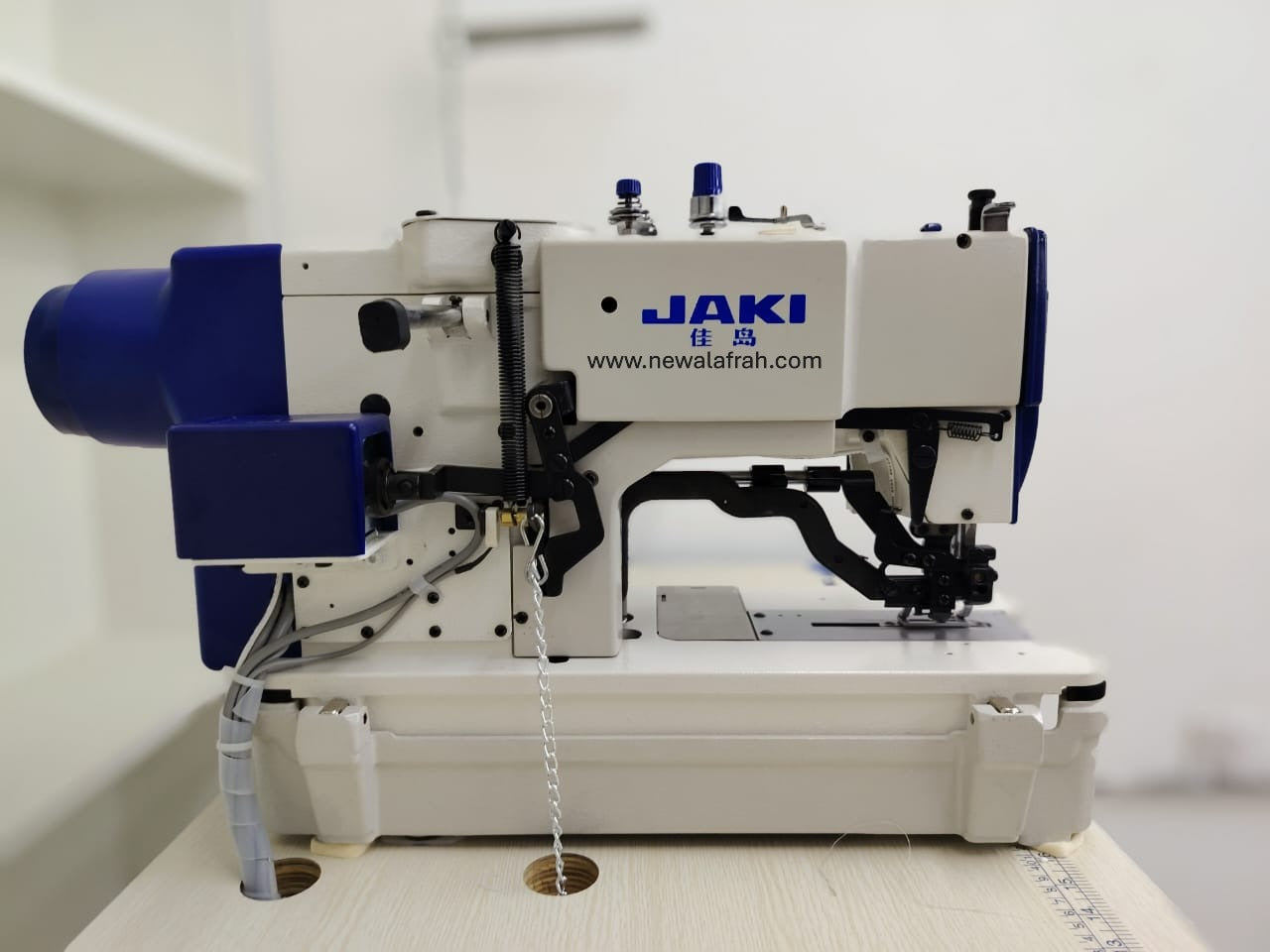 JAKI JR781D BUTTON HOLE MACHINE COMPLETE SET WITH DIRECT DRIVE MOTOR AND TABLE STAND - NEW AL AFRAH
