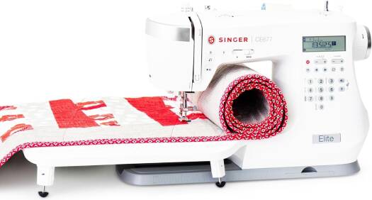 SINGER CE677 Electric Sewing Machine Heavy-Duty Metal Frame, White, Portable & User-Friendly, LCD Screen Displays Stitch Number, Settings, Presser Foot, 6.3" sewing space | CE677 - NEW AL AFRAH