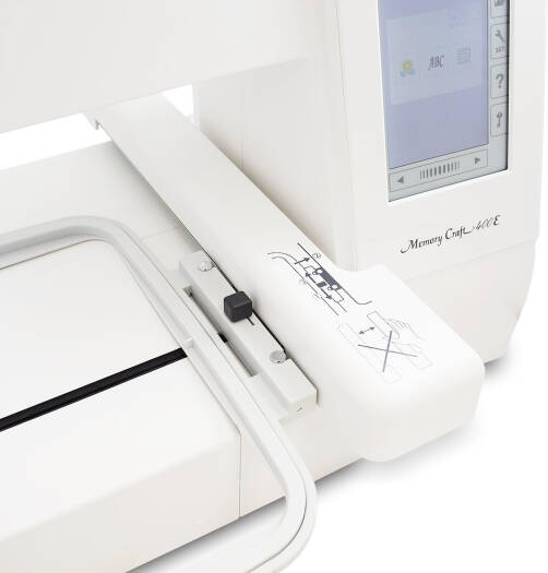 Janome Memory Craft 400E Embroidery Machine, 160 High Quality Janome Built In Designs, 6 fonts for monogramming, 2 and 3 letter monogram built in, White | 400E - NEW AL AFRAH