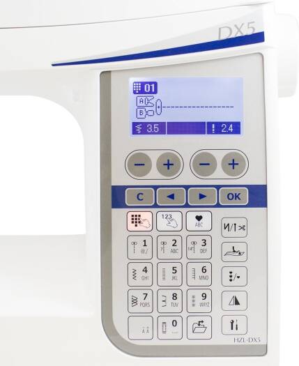 JUKI HZL-DX5, Home Sewing Machine, Box Feed Technology, High Quality Finishes, Easy-to-use Quick Select Buttons, Maximum Speed 1050 Stitches Per Minute | HZL-DX5 - NEW AL AFRAH