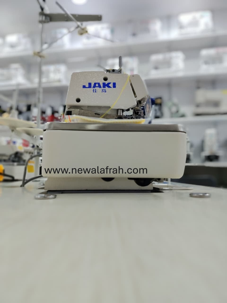 JAKI F7-4x  2 NEEDLE 4 THREAD OVERLOCK COMPLETE SET WITH DIRECT DRIVE MOTOR AND TABLE STAND - NEW AL AFRAH
