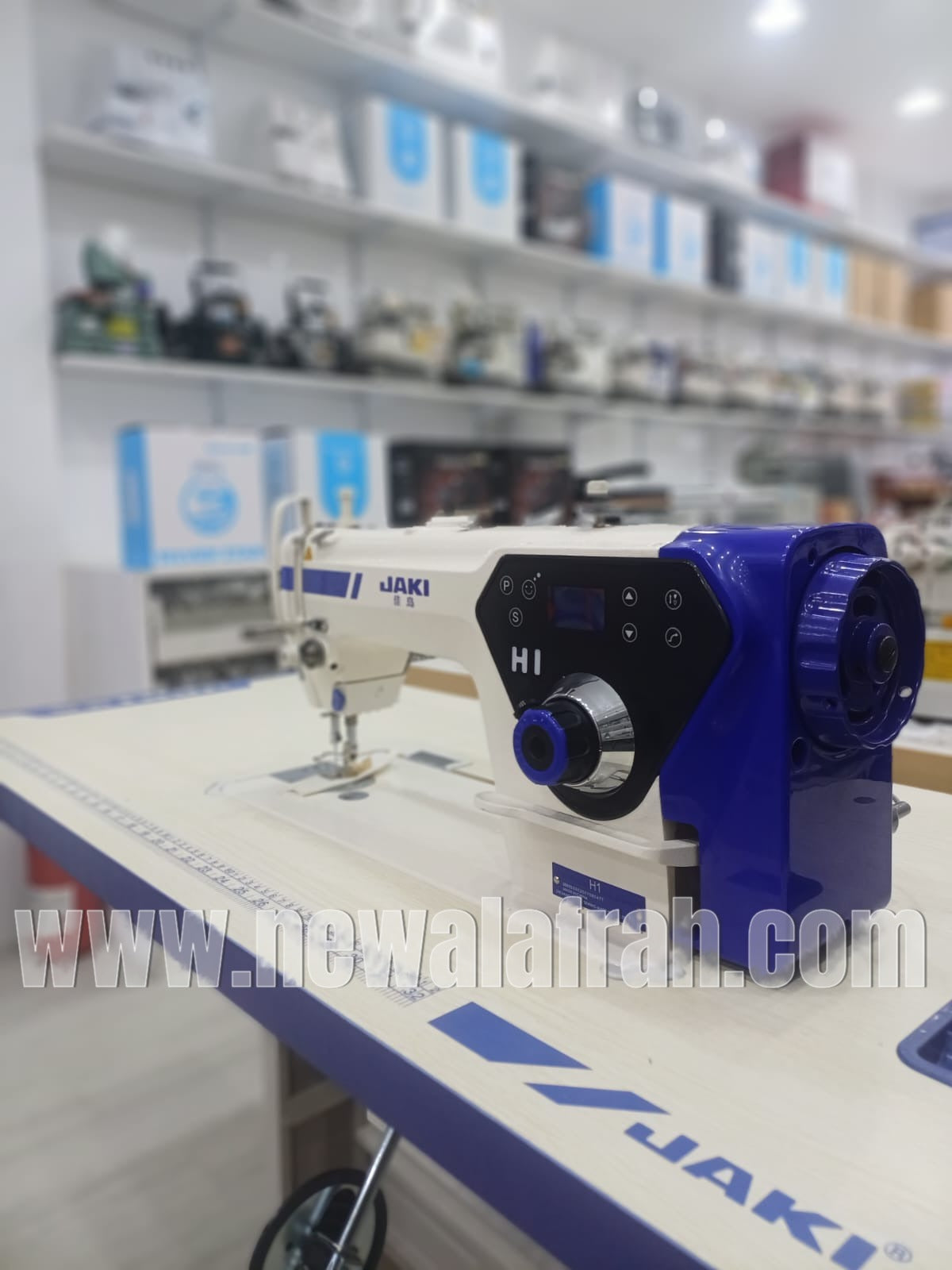 JAKI H1 - 1 NEEDLE LOCKSTITCH MACHINE COMPLETE SET WITH DIRECT DRIVE MOTOR AND TABLE STAND - NEW AL AFRAH