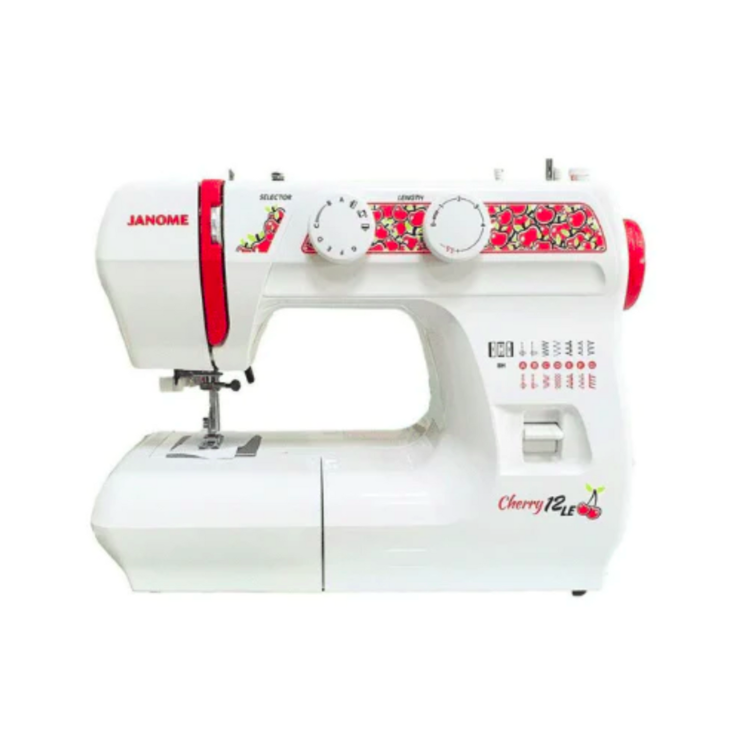 Janome cherry 12LE - Sewing machine - Cherry - Front view
