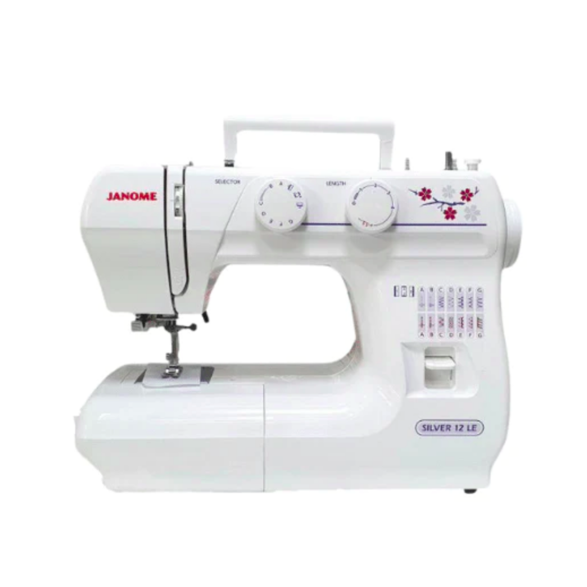 Janome silver 12LE  - sewing machine - White - Front view